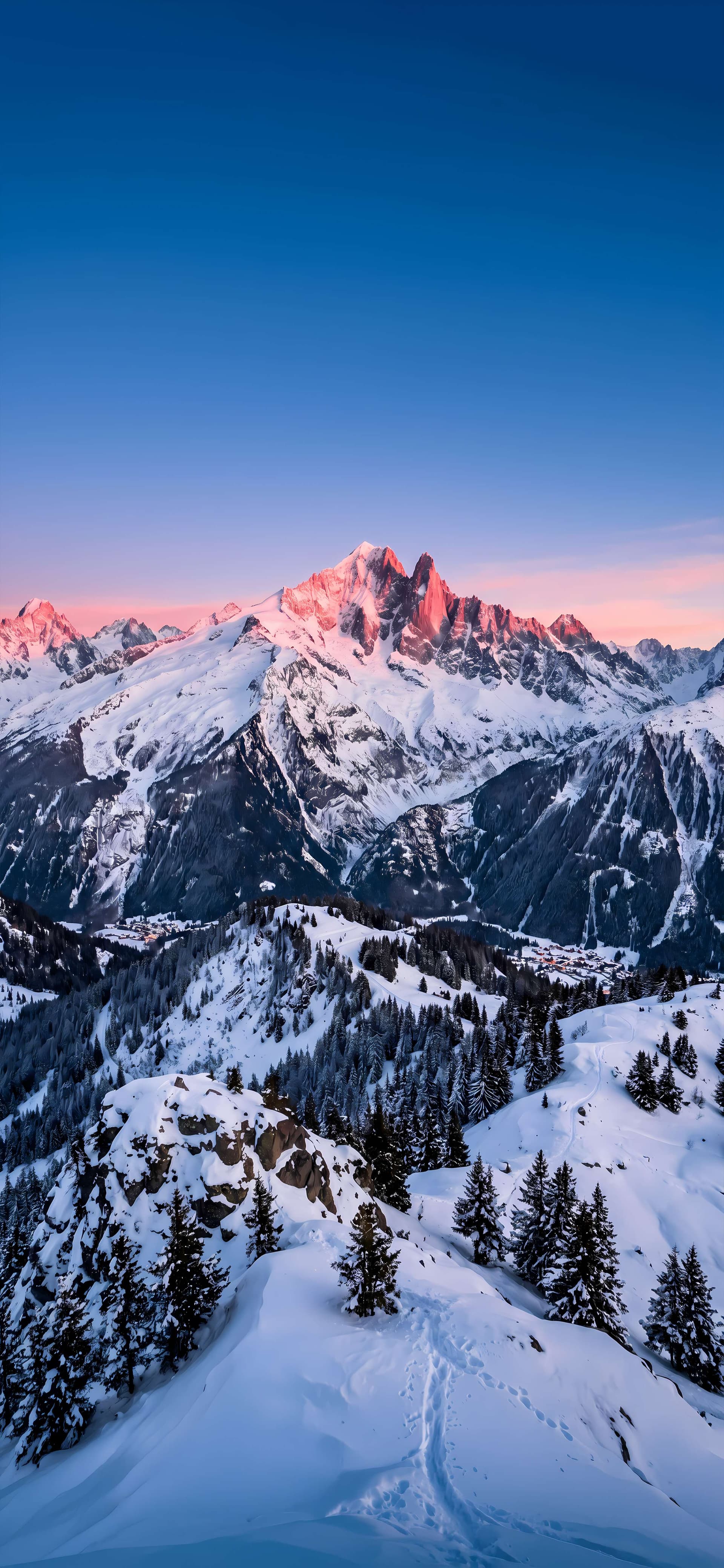 Alpine Winter Glow - Pro phone wallpaper