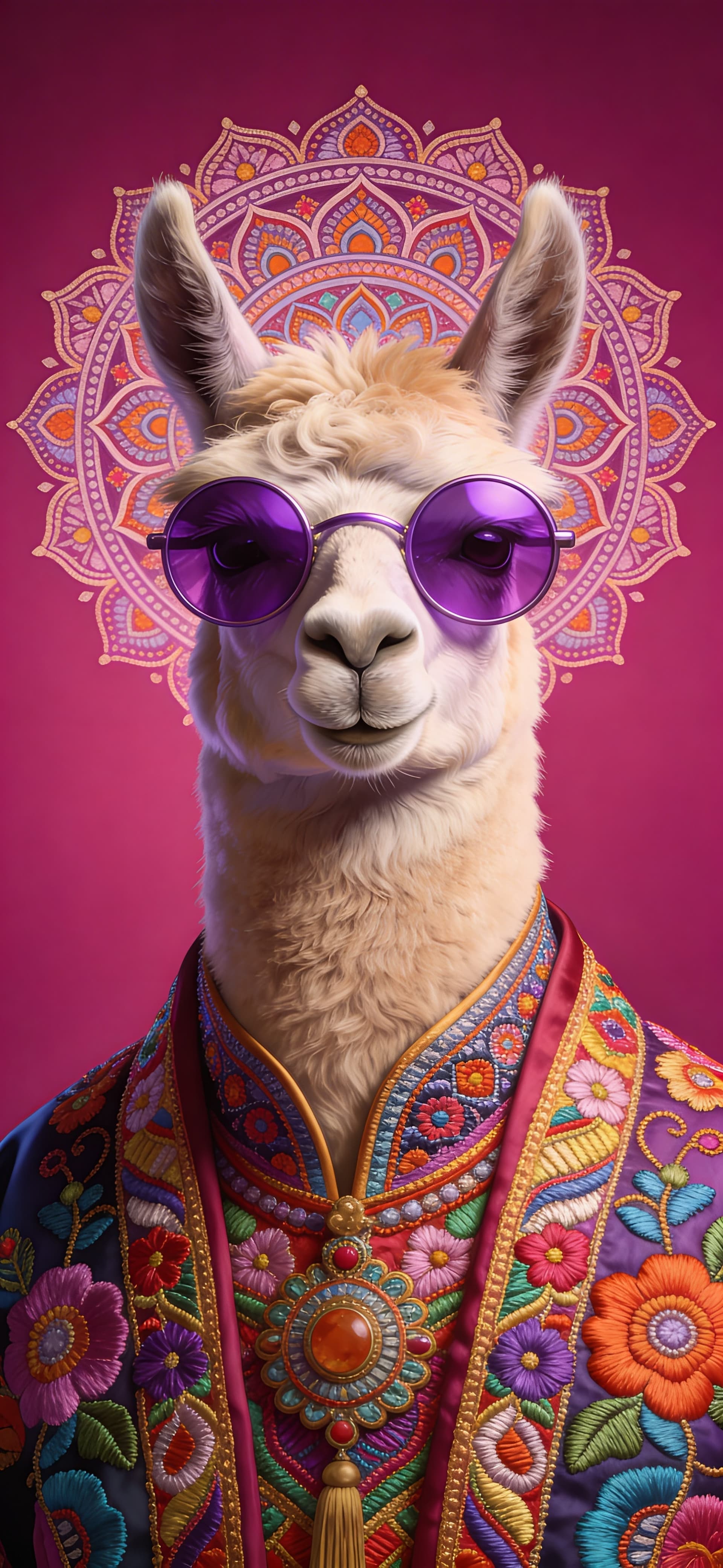 Llama Boho Chic - free phone wallpaper