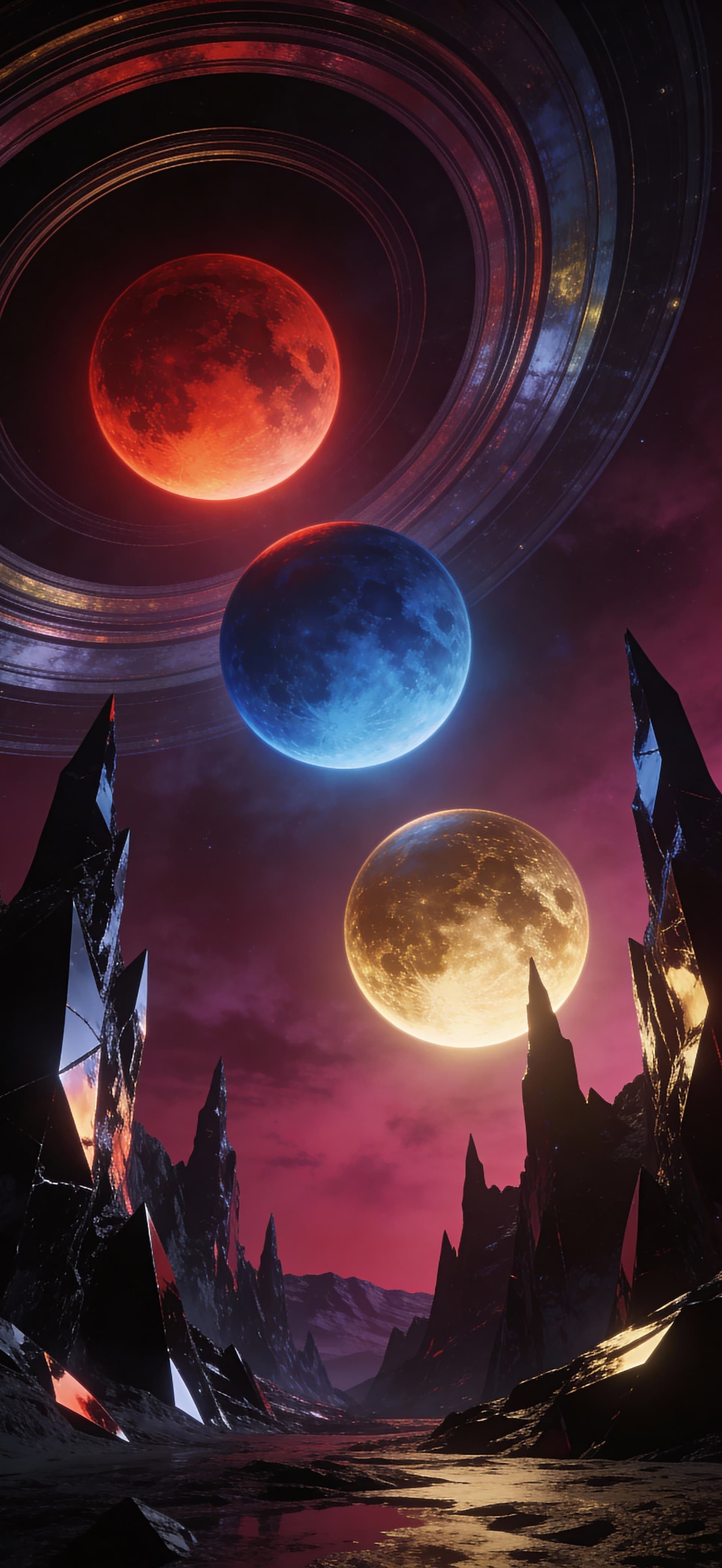 Planetary Rings - free phone wallpaper