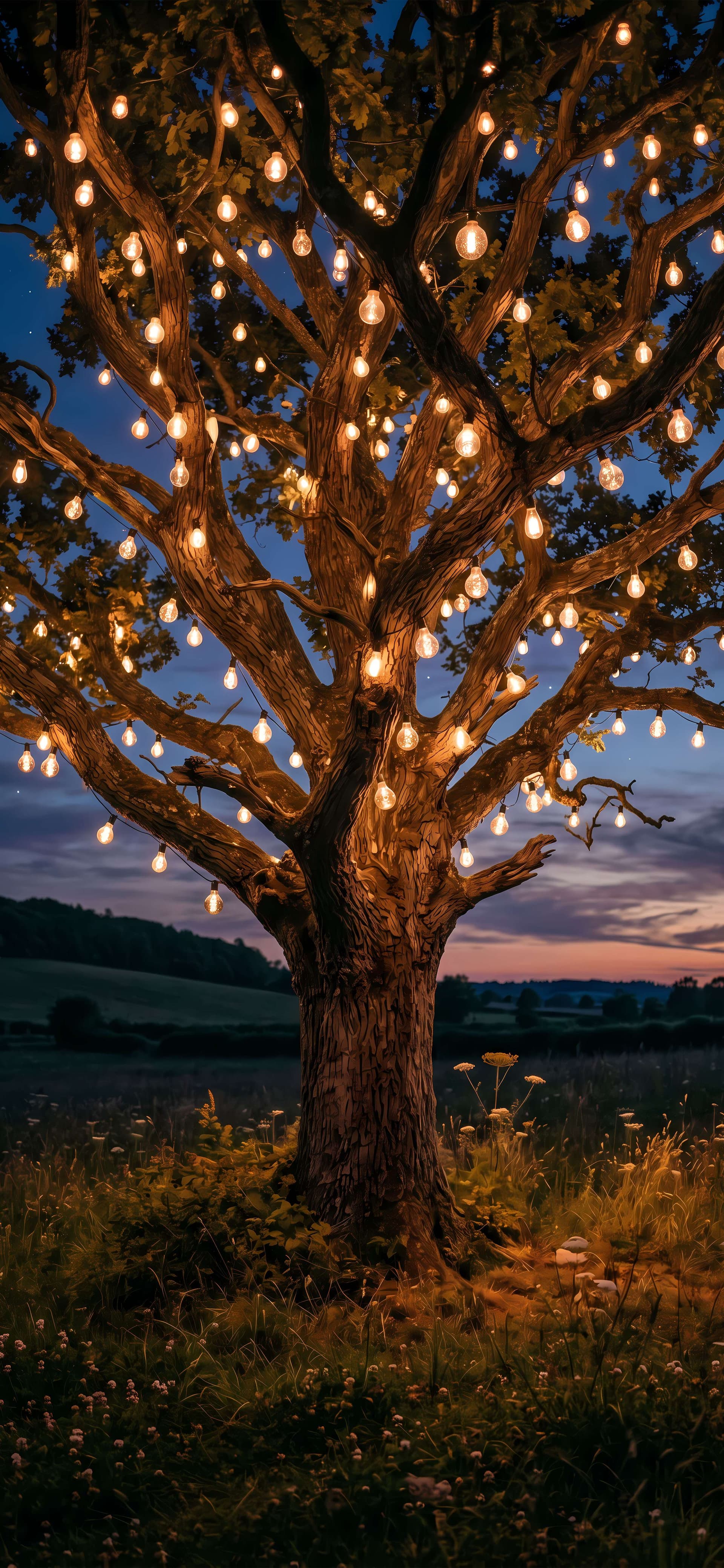 Enchanted Light Tree - free phone wallpaper