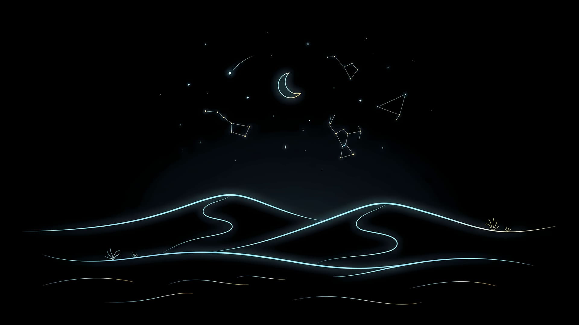 Neon Desert Night - free desktop wallpaper