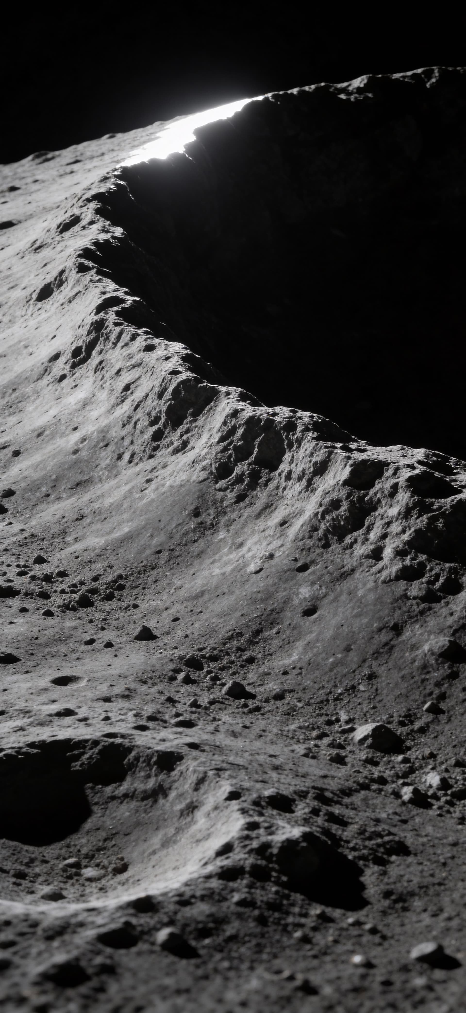 Lunar Surface Detail - Pro phone wallpaper