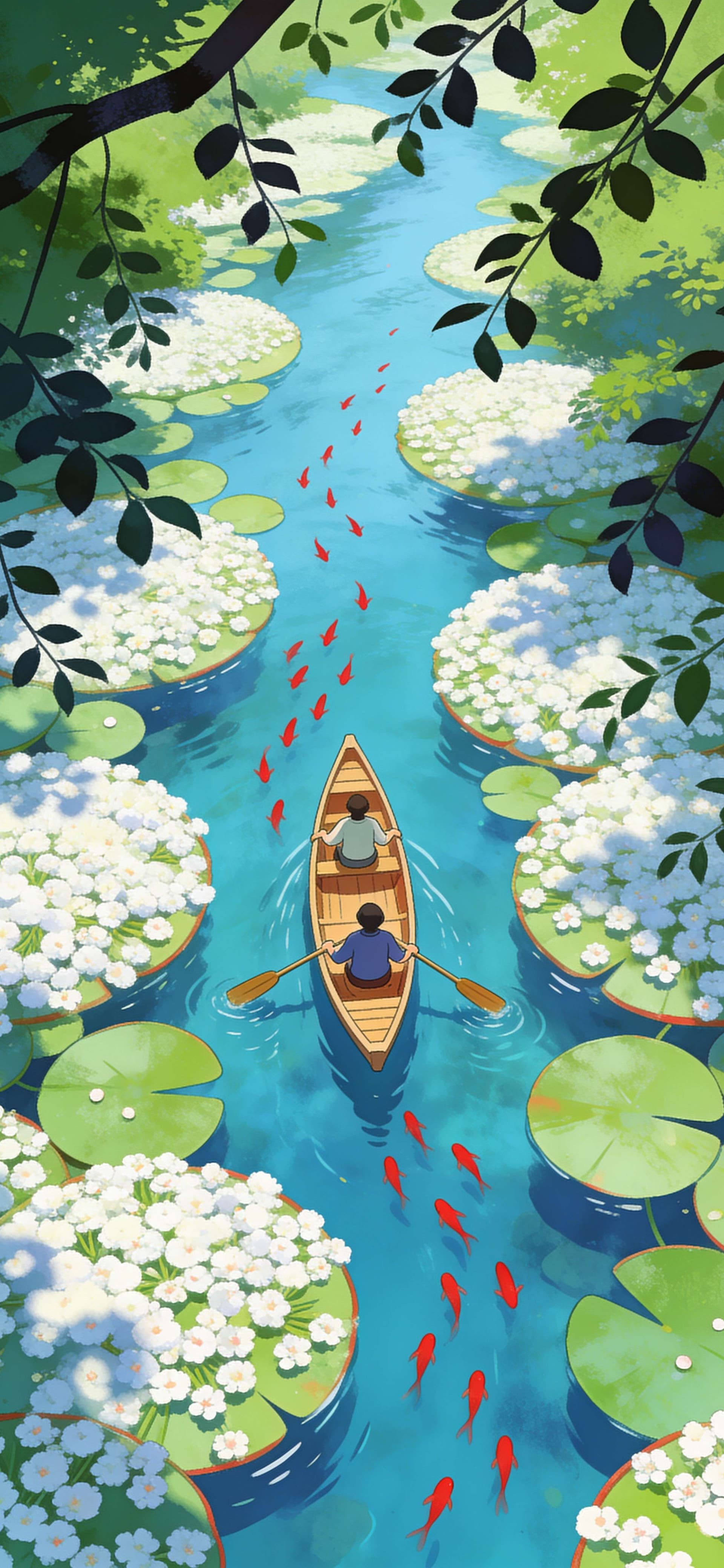 Lily Pad Journey - Pro phone wallpaper