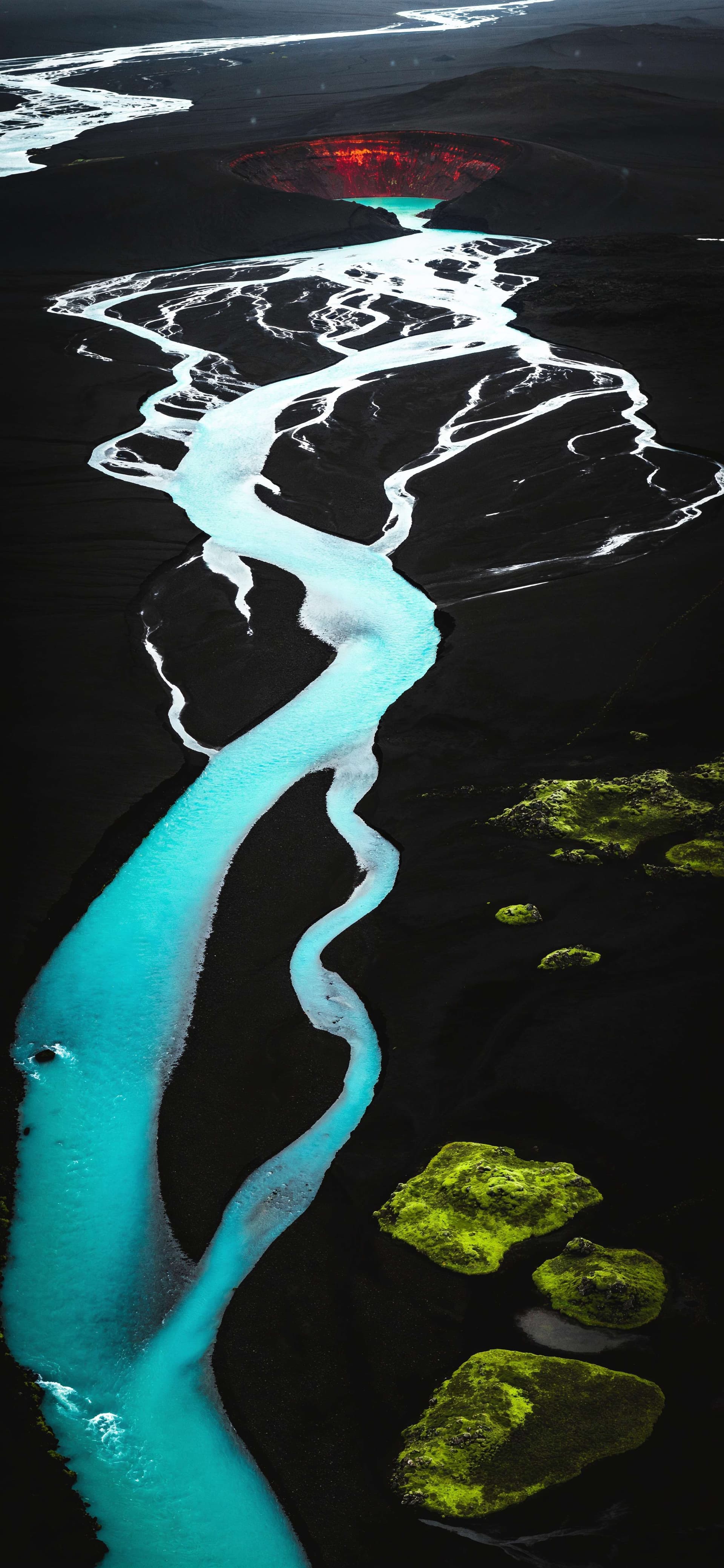 Volcanic River View - free phone wallpaper