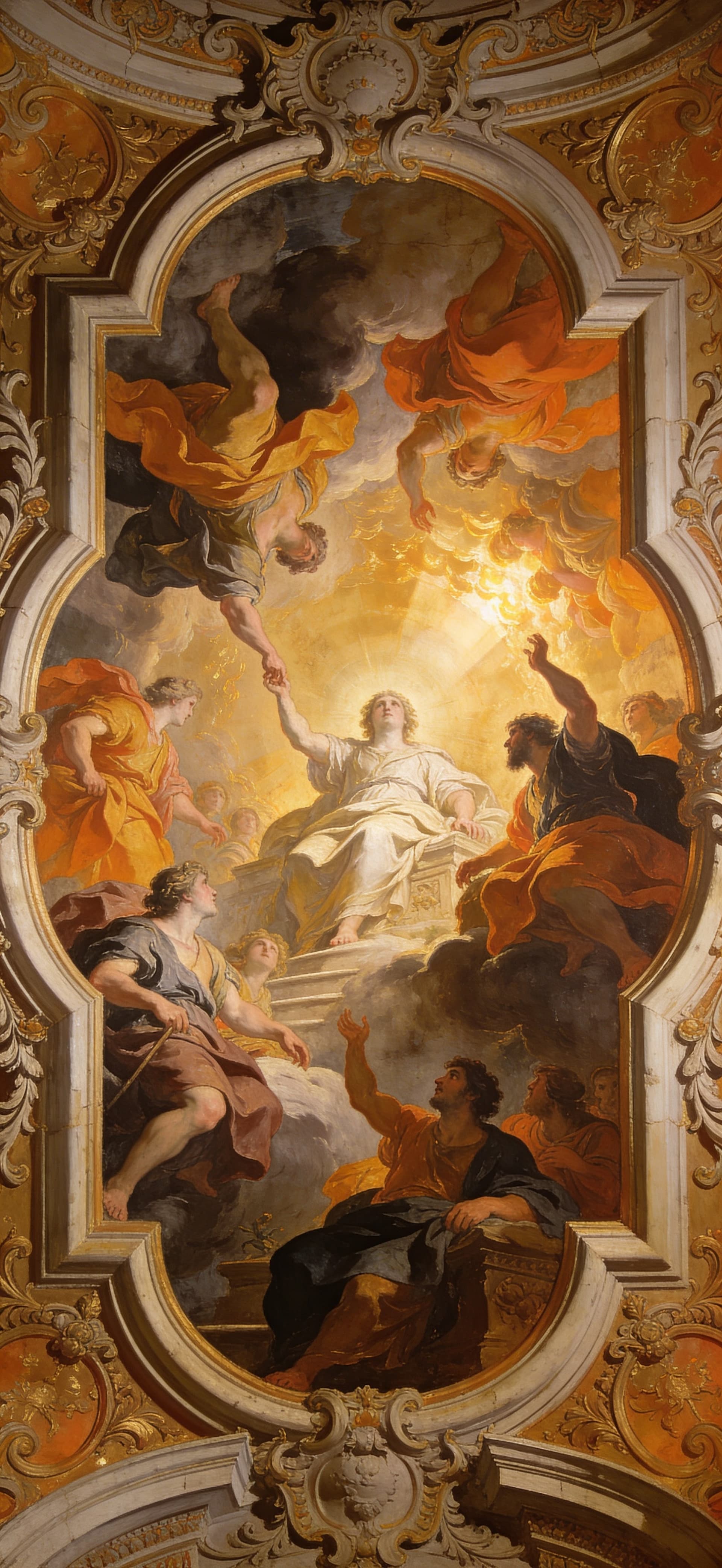 Ornate Ceiling Painting - Pro phone wallpaper