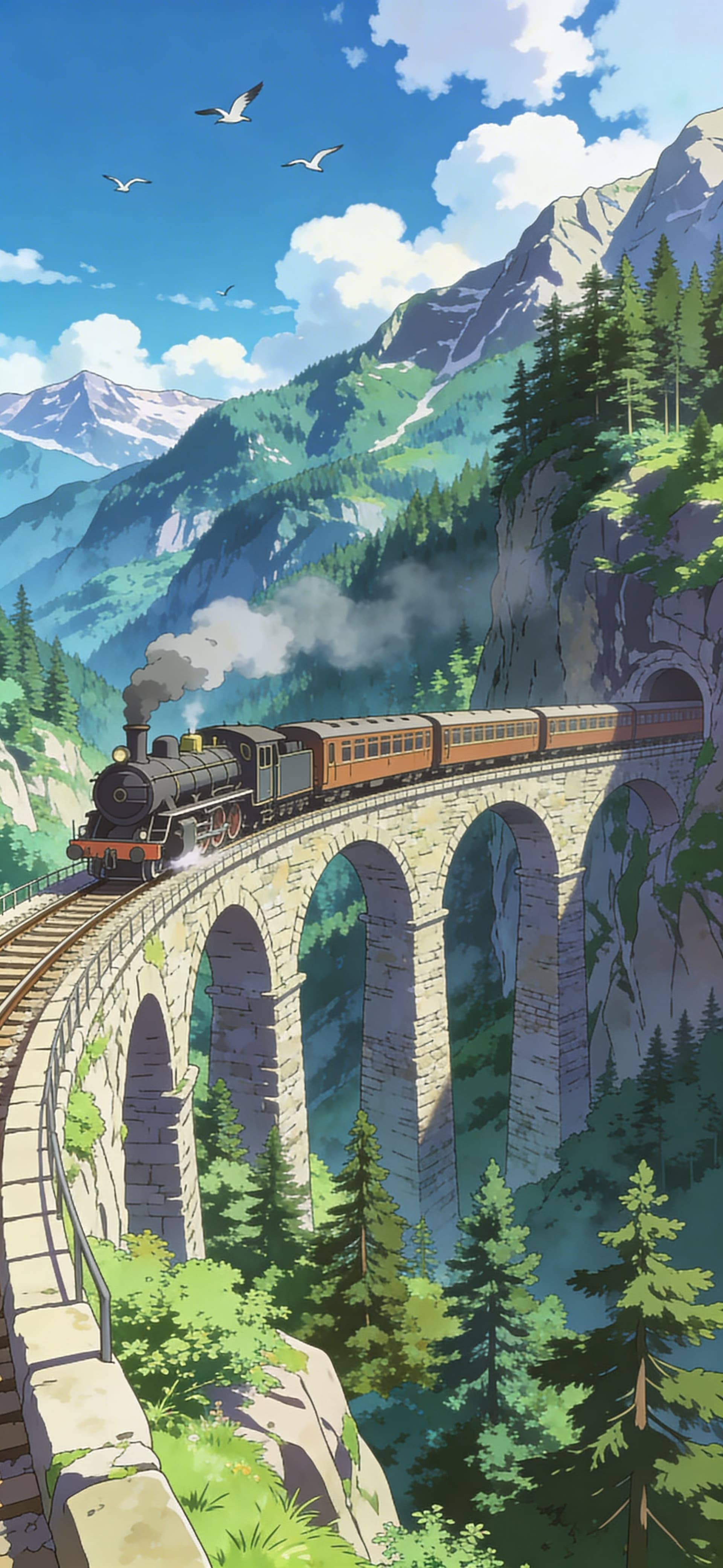 Scenic Train Ride - free phone wallpaper