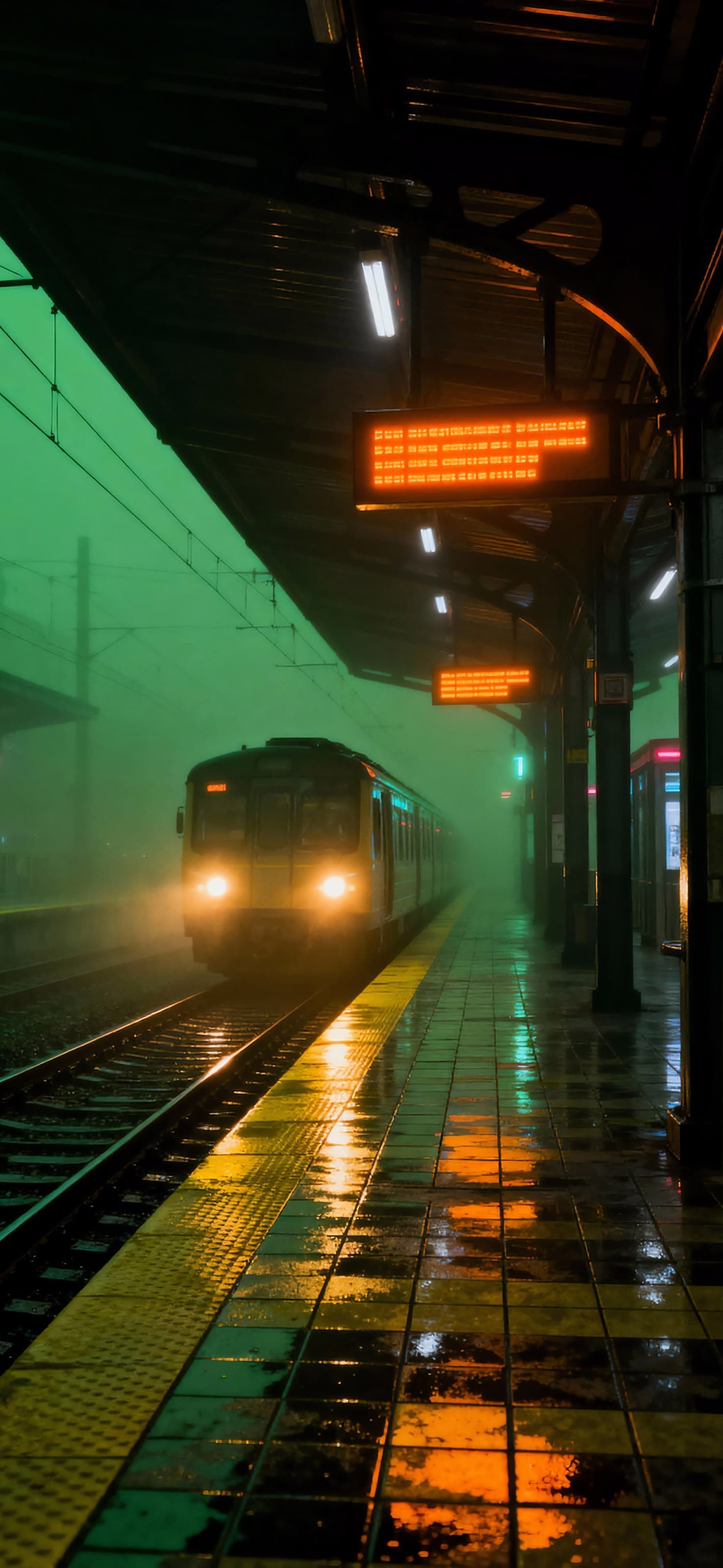Neon Rain Arrival 3 - free phone wallpaper