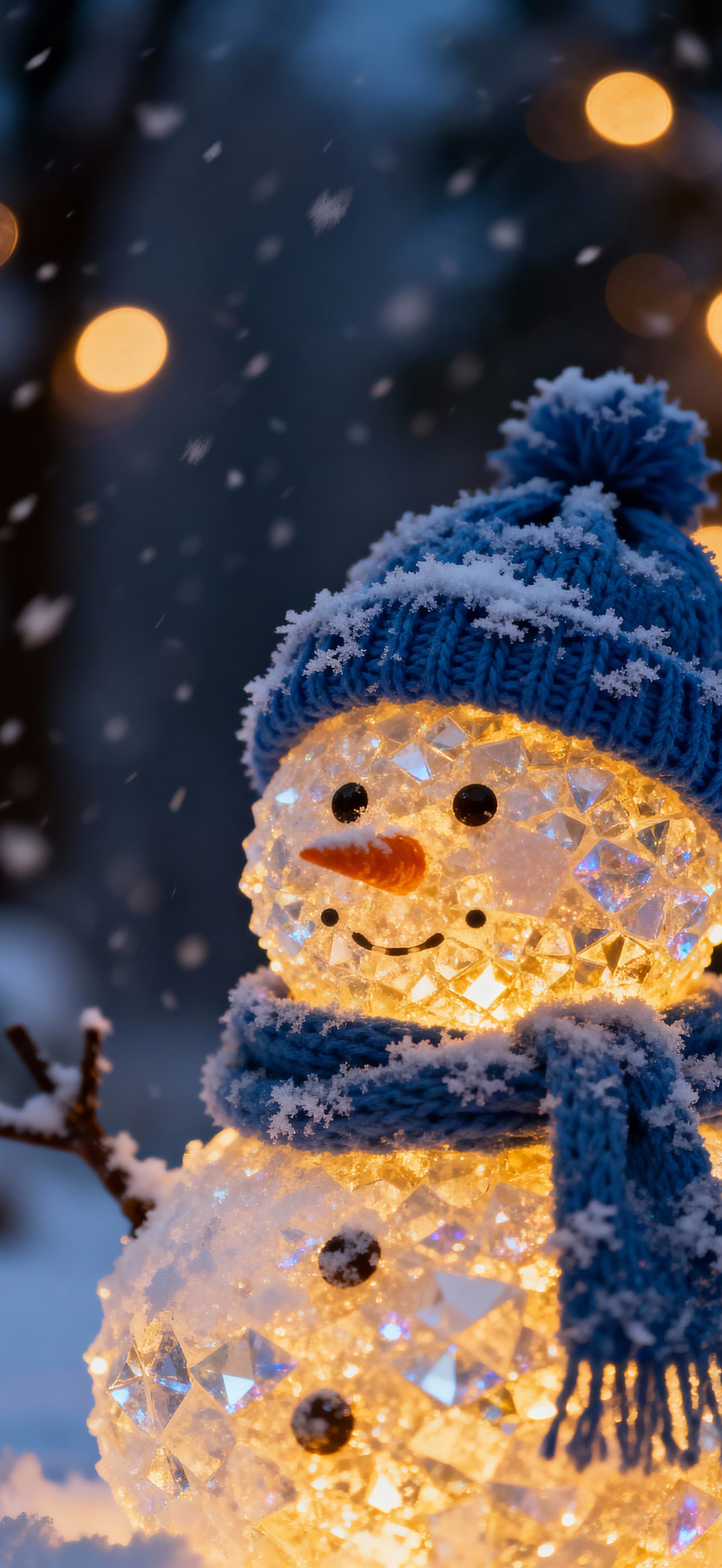 Glowing Snowman 3 - Pro phone wallpaper