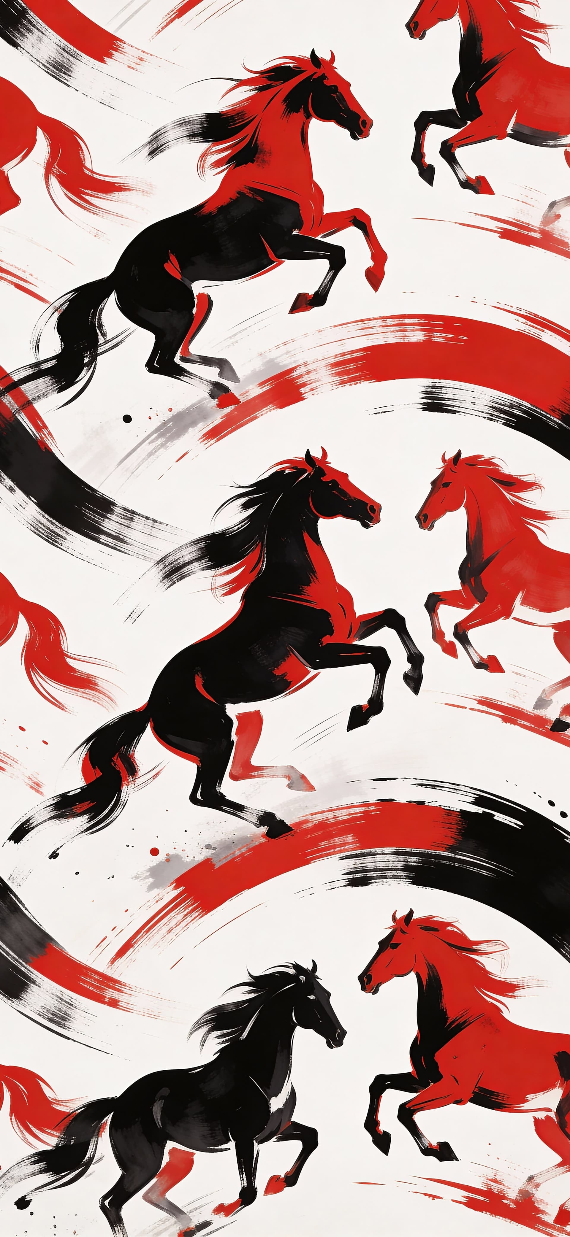 Ink Run Horses 1 - Pro phone wallpaper