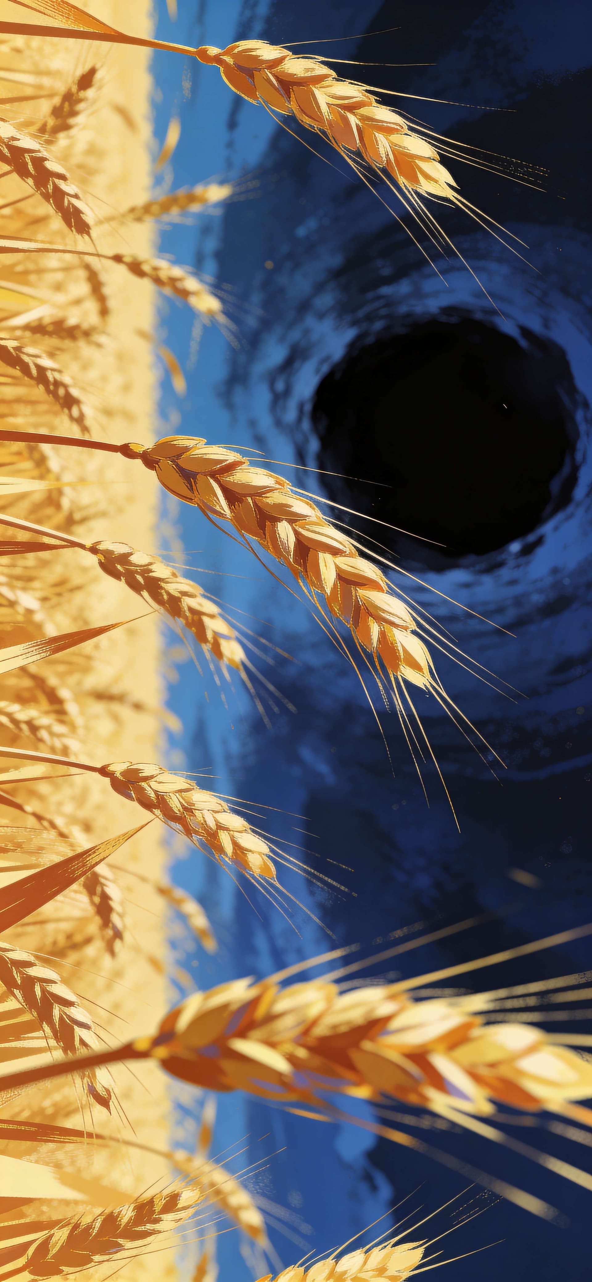 Golden Wheat Vortex - Pro phone wallpaper