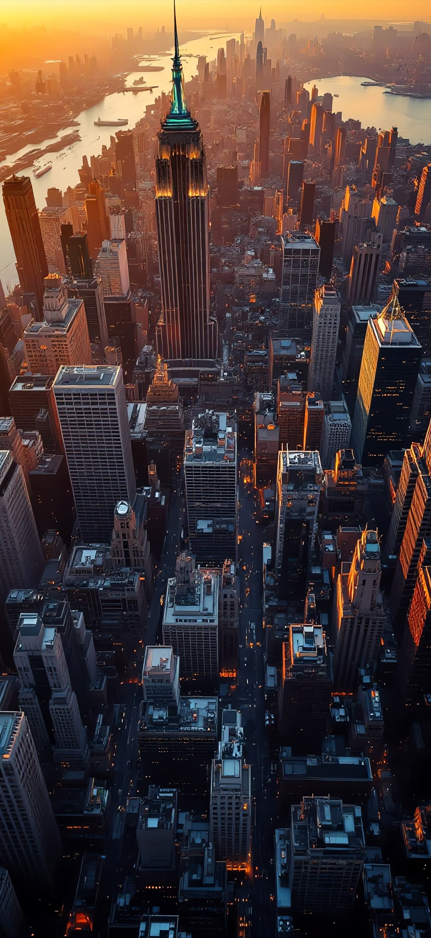 Sunset Over City 1 - free phone wallpaper