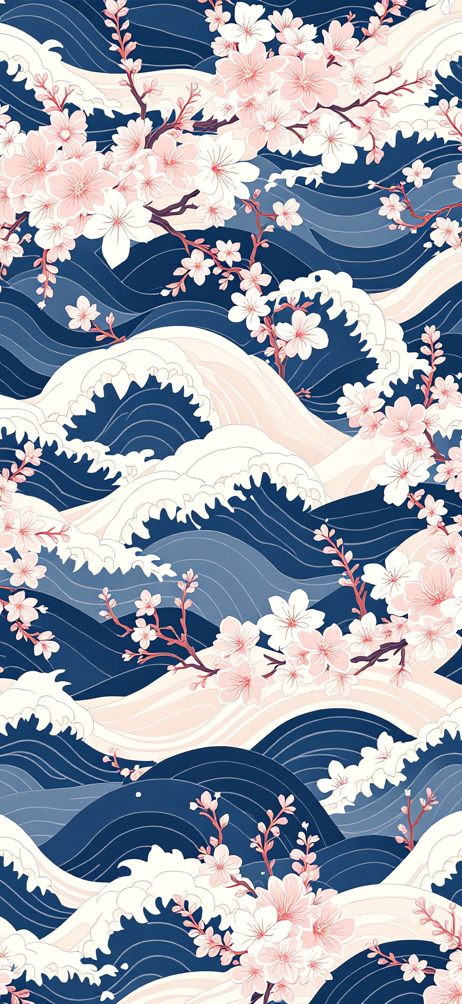 Sakura Waves 1 - free phone wallpaper