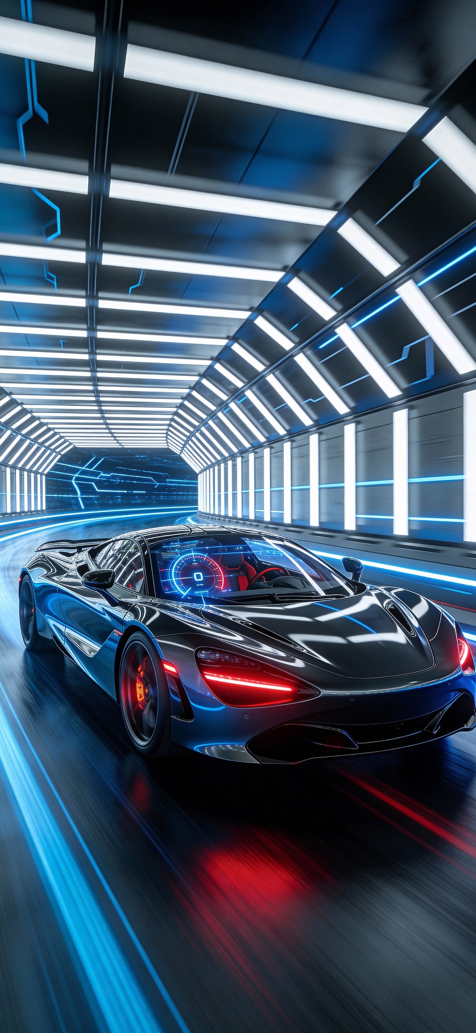 Neon Car Tunnel 2 - free phone wallpaper