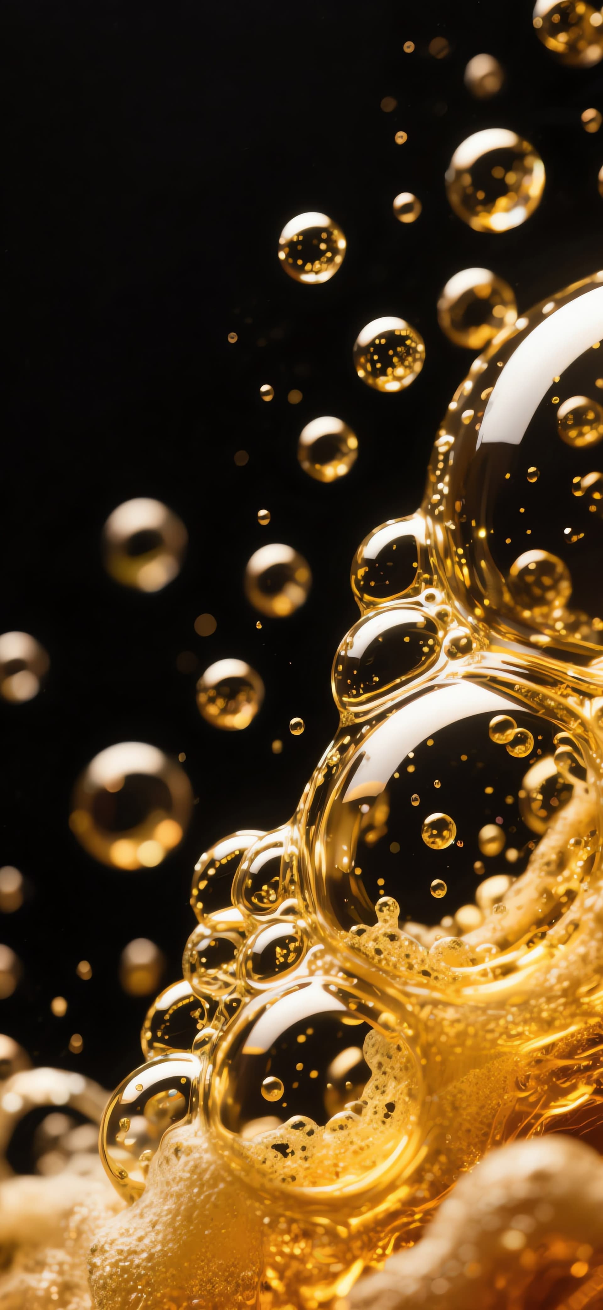 Golden Bubbles - free phone wallpaper