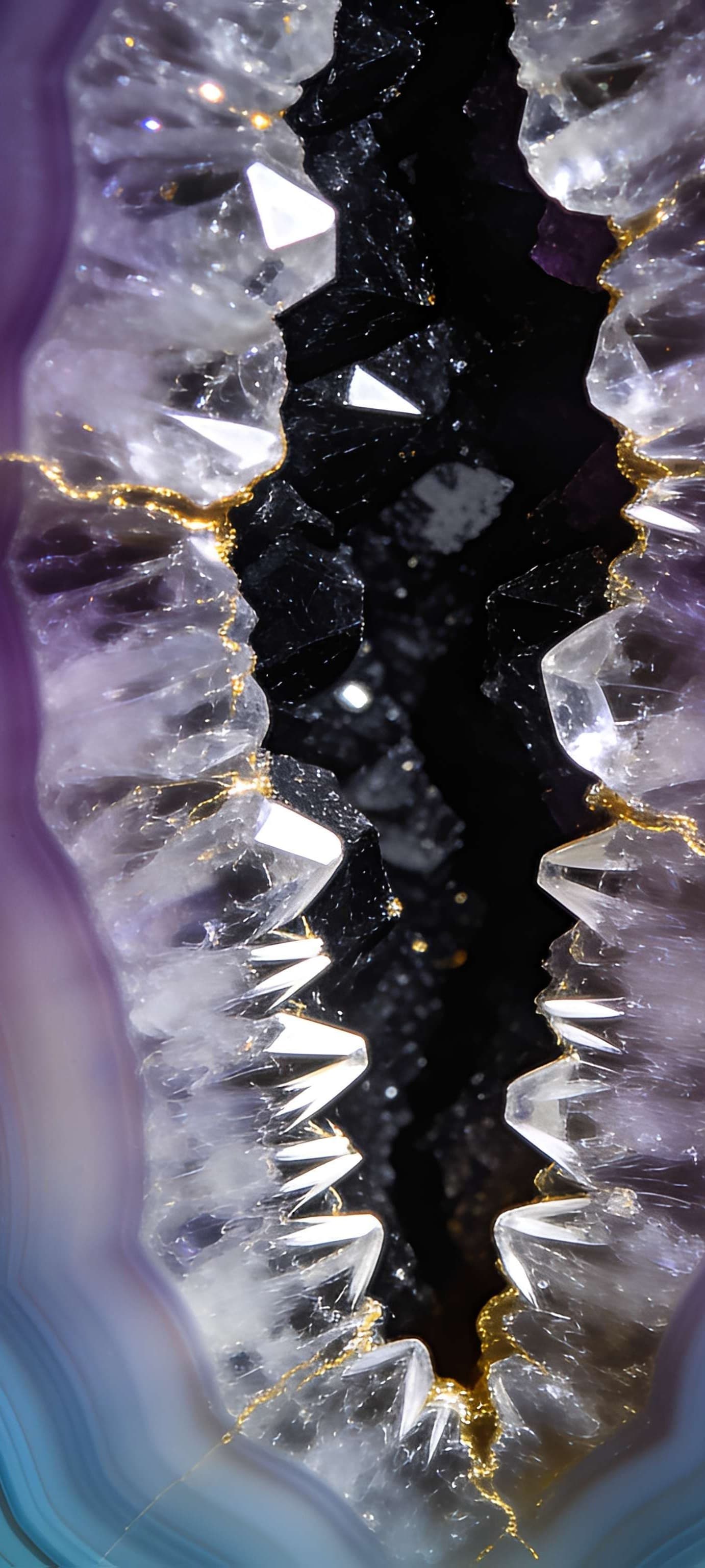 Prismatic Quartz Geode - free phone wallpaper