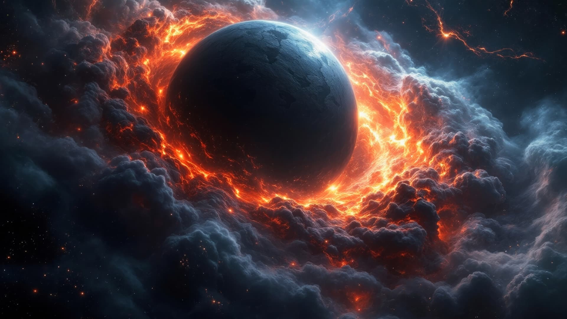 Crimson Orbit - free desktop wallpaper