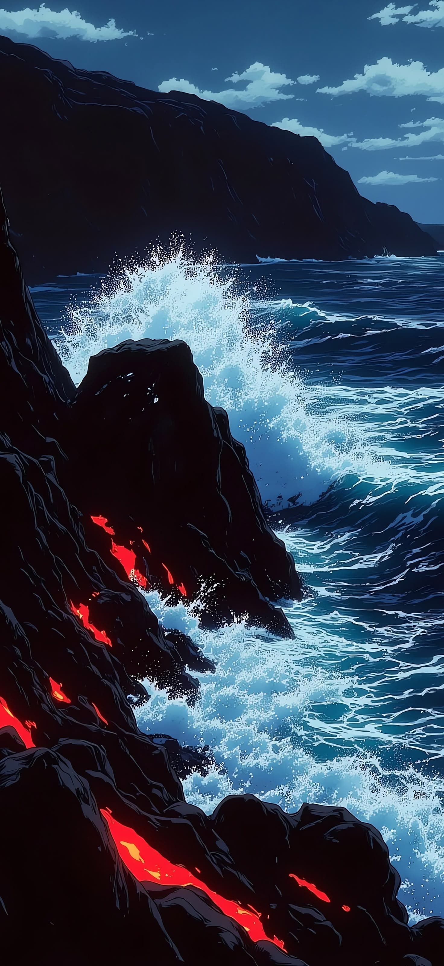 Lava Meets Ocean 2 - Pro phone wallpaper