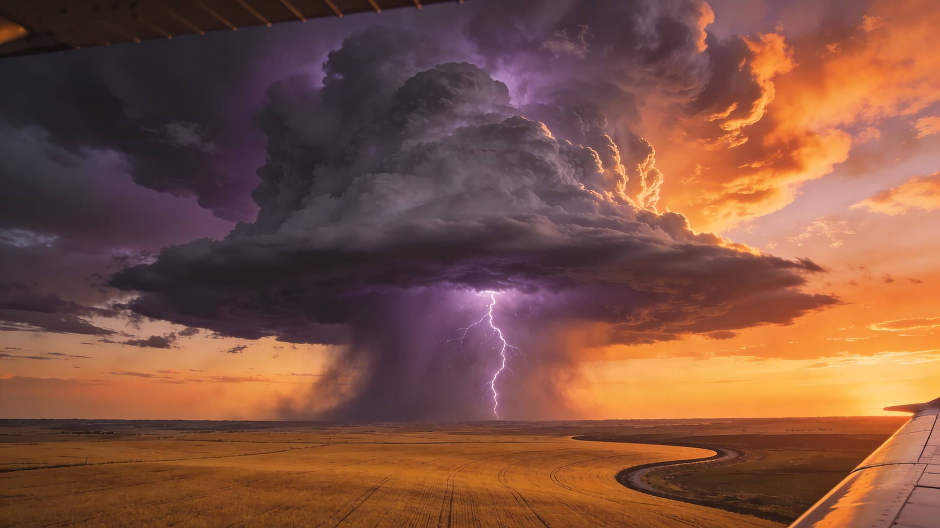 Stormy Lightning Field - Pro desktop wallpaper