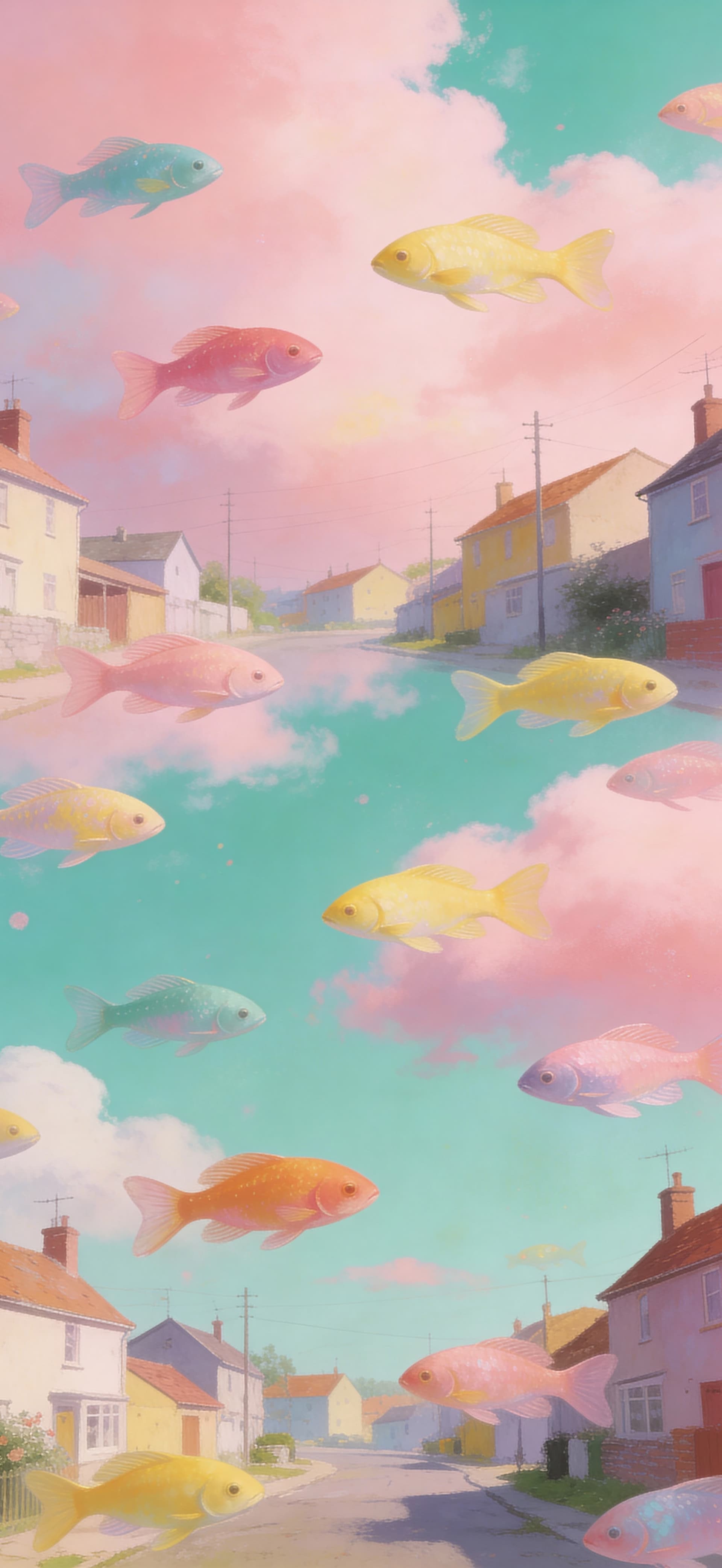 Surreal Sky Fish 3 - free phone wallpaper