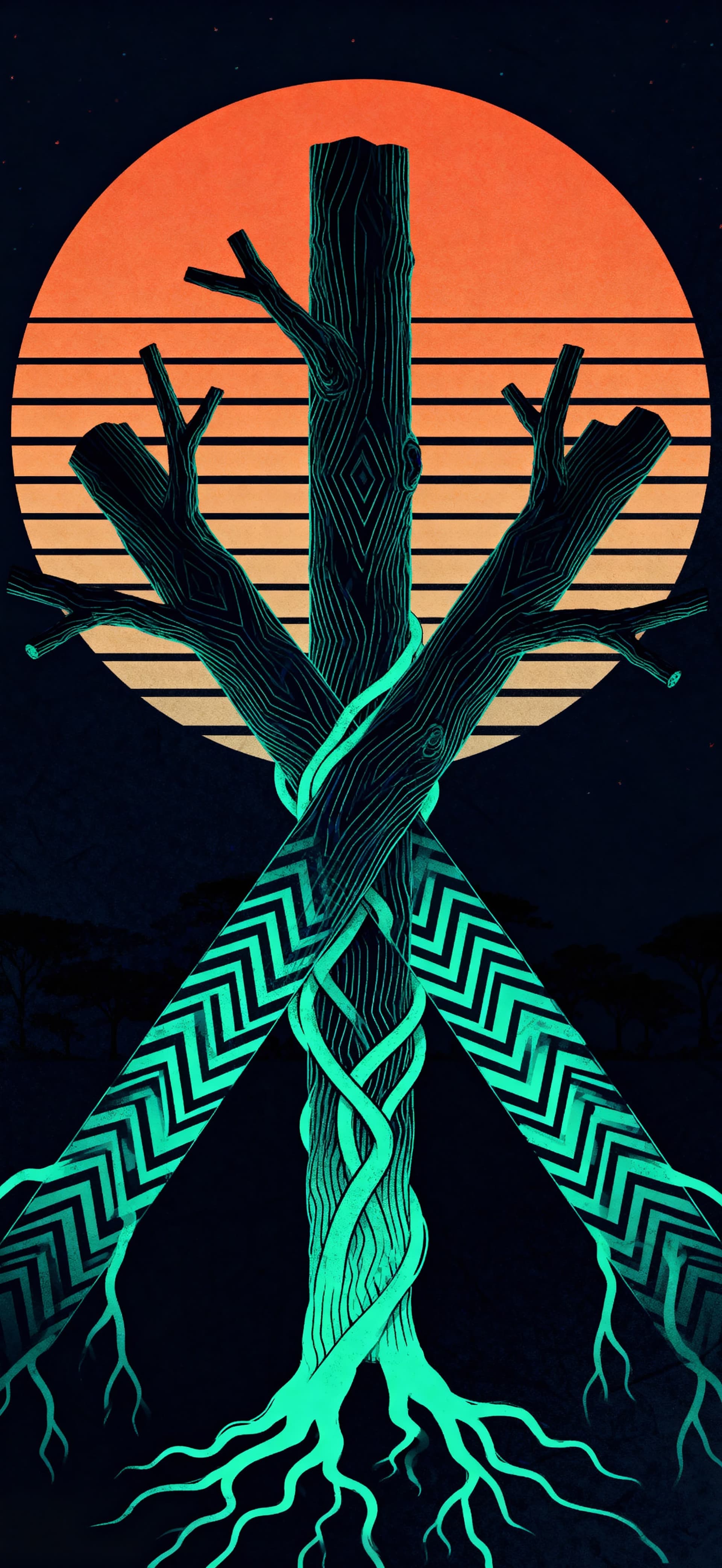 Neon Totem 1 - free phone wallpaper