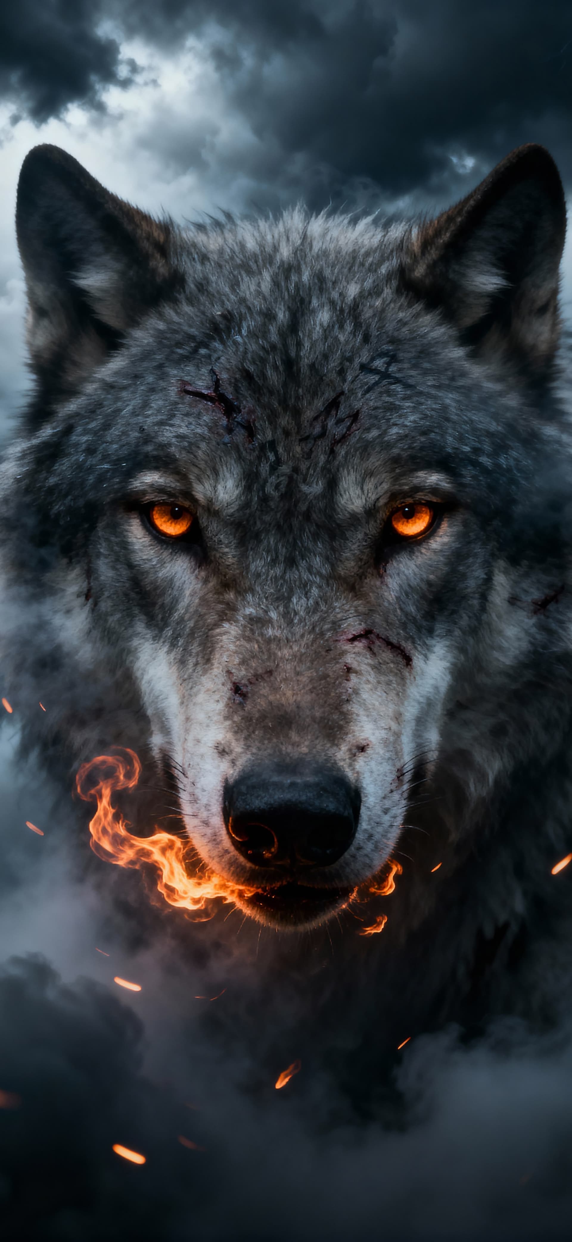 Inferno Wolf 2 - Pro phone wallpaper