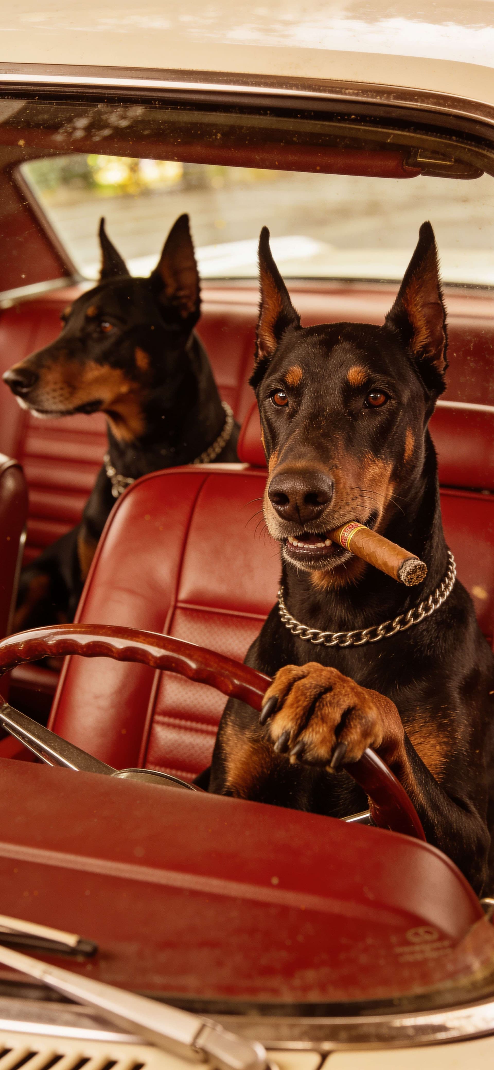 Doberman Drive By - Pro phone wallpaper