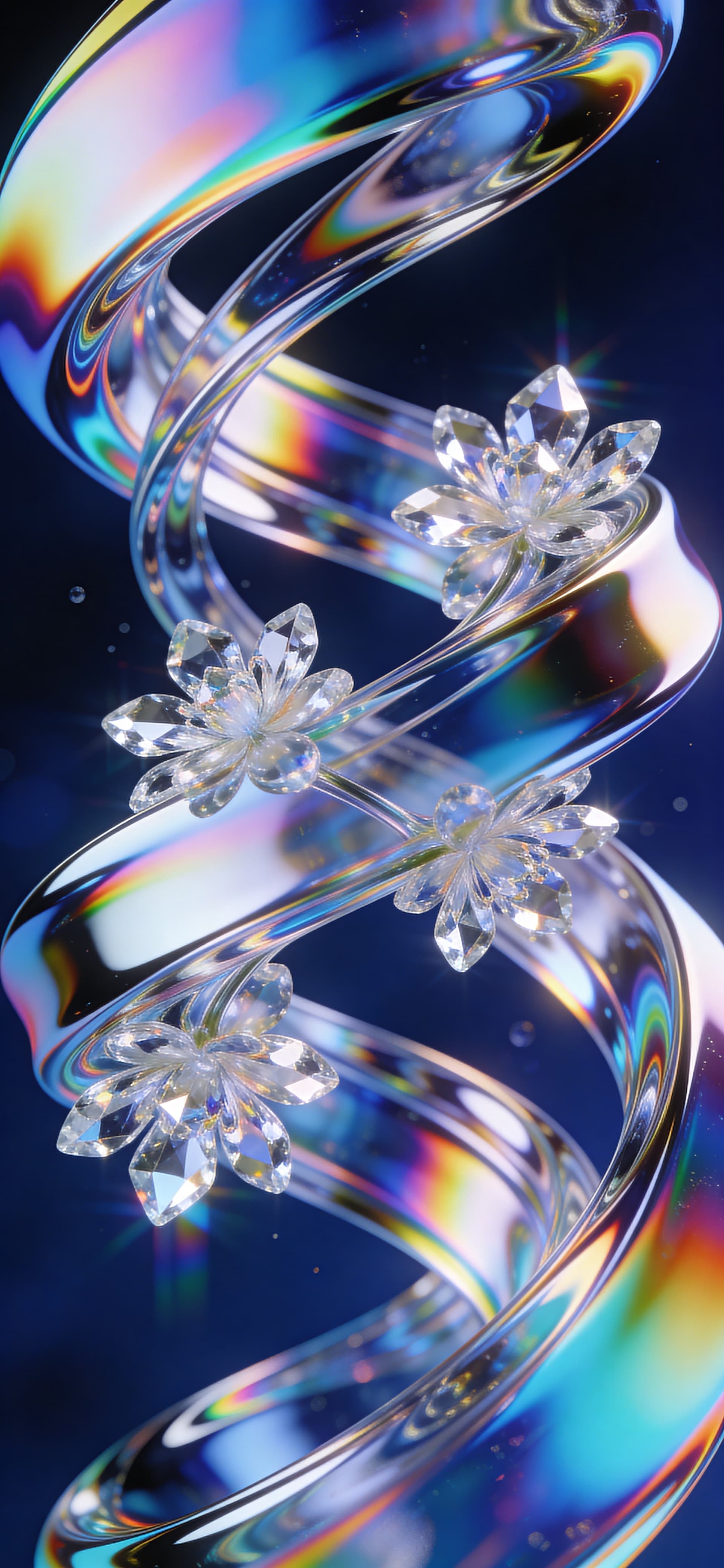 Crystal Ribbon Flow - Pro phone wallpaper