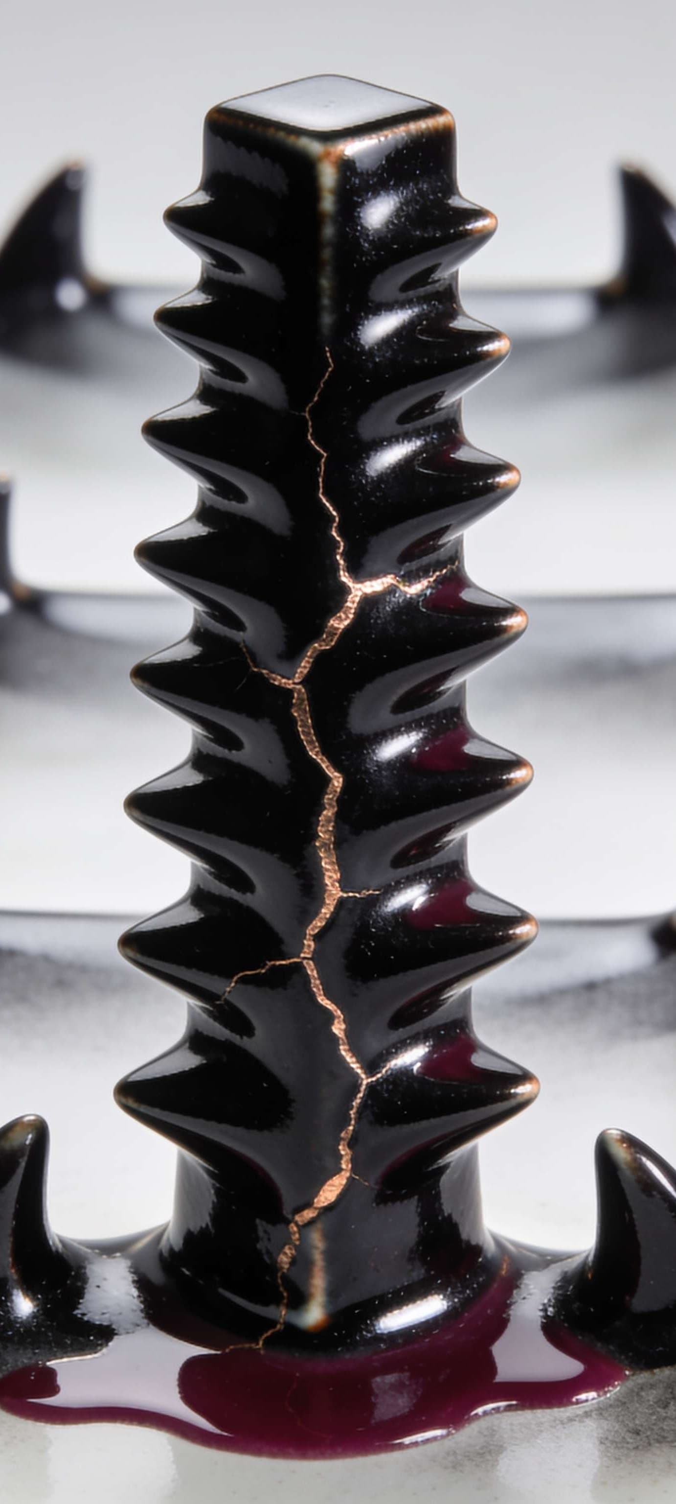 Ferrofluid Spine Sculpture - free phone wallpaper
