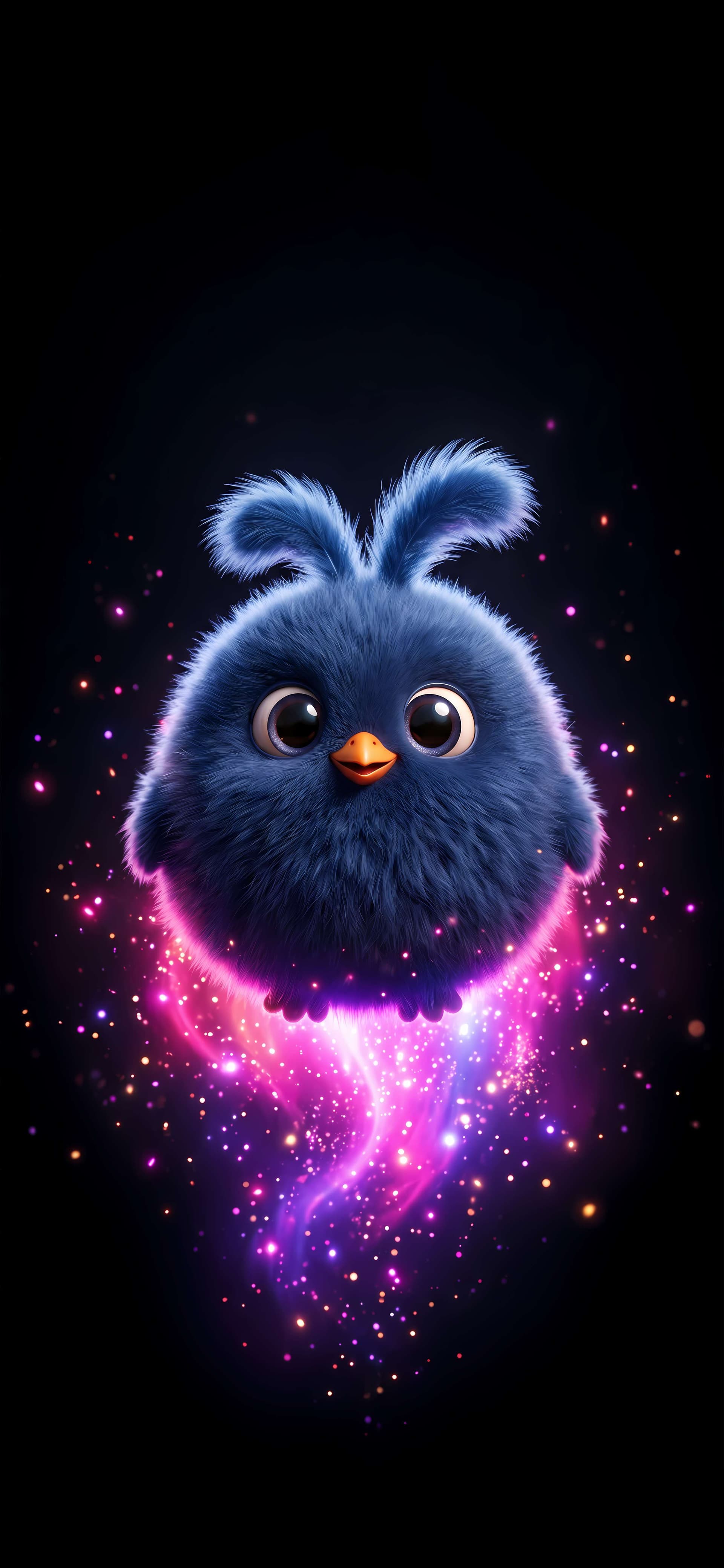Fluffy Space Bird - free phone wallpaper