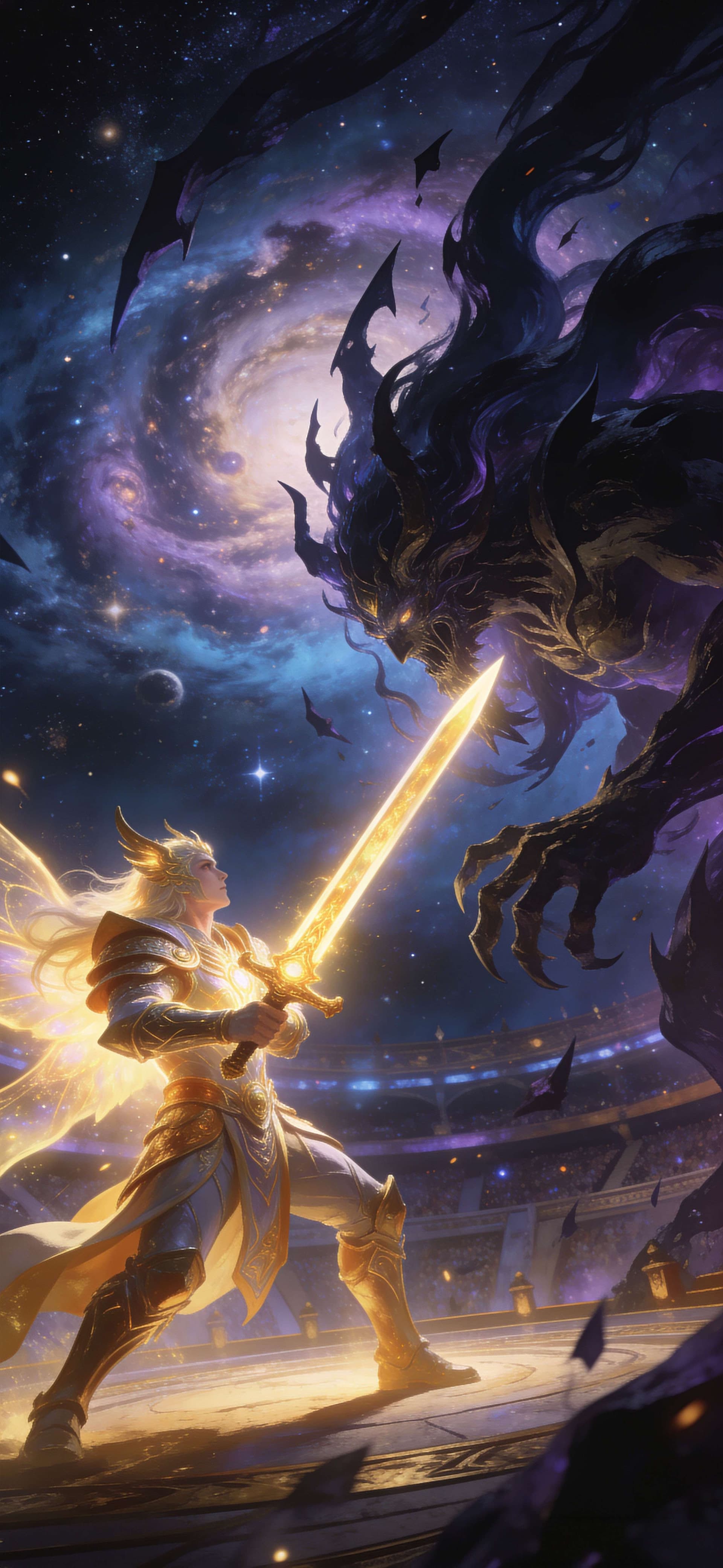 Celestial Clash - free phone wallpaper
