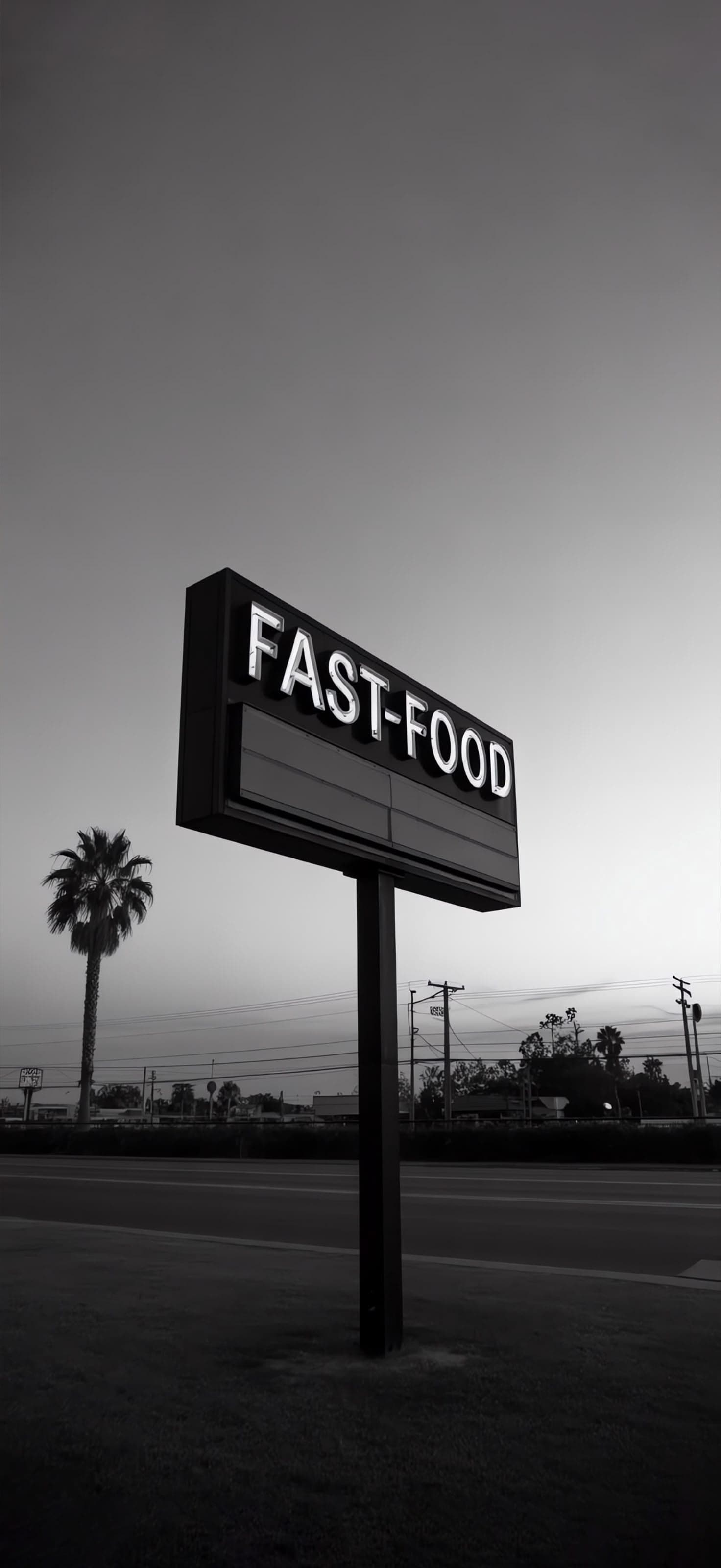Noir Fast-Food Sign 1 - free phone wallpaper