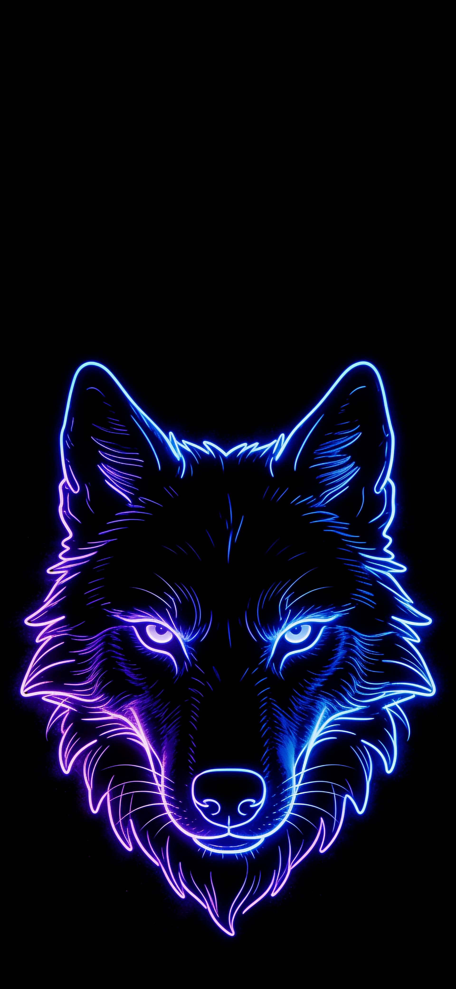 Neon Wolf Spirit - Pro phone wallpaper