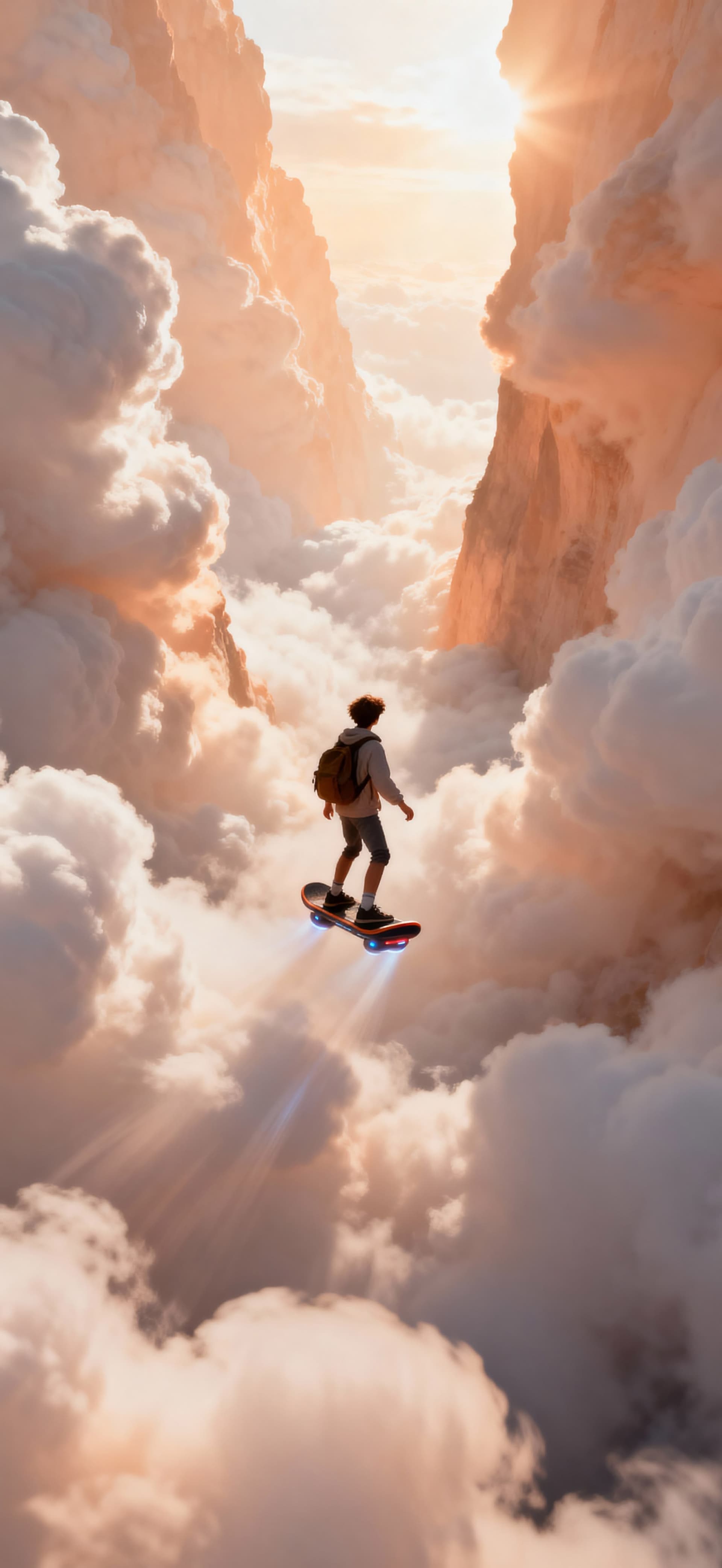 Hoverboard Above the Clouds 2 - Pro phone wallpaper
