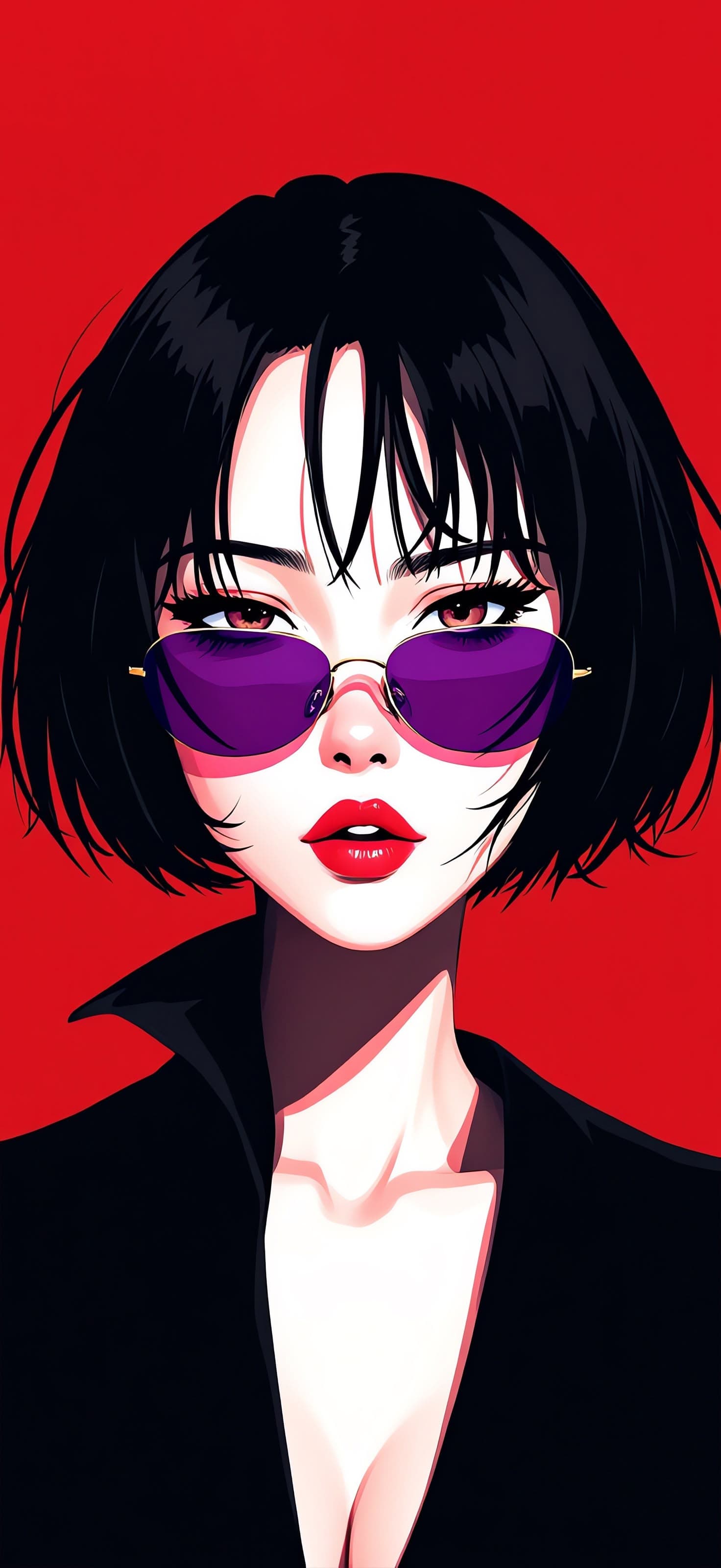 Crimson Cool Girl 3 - free phone wallpaper