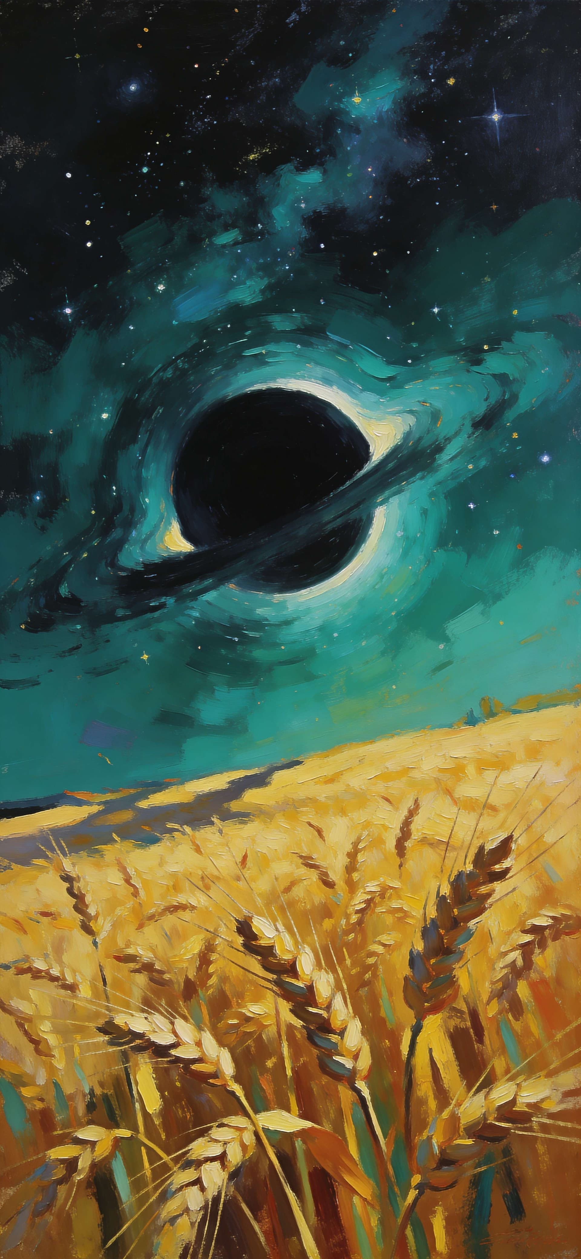 Cosmic Wheat Field - Pro phone wallpaper
