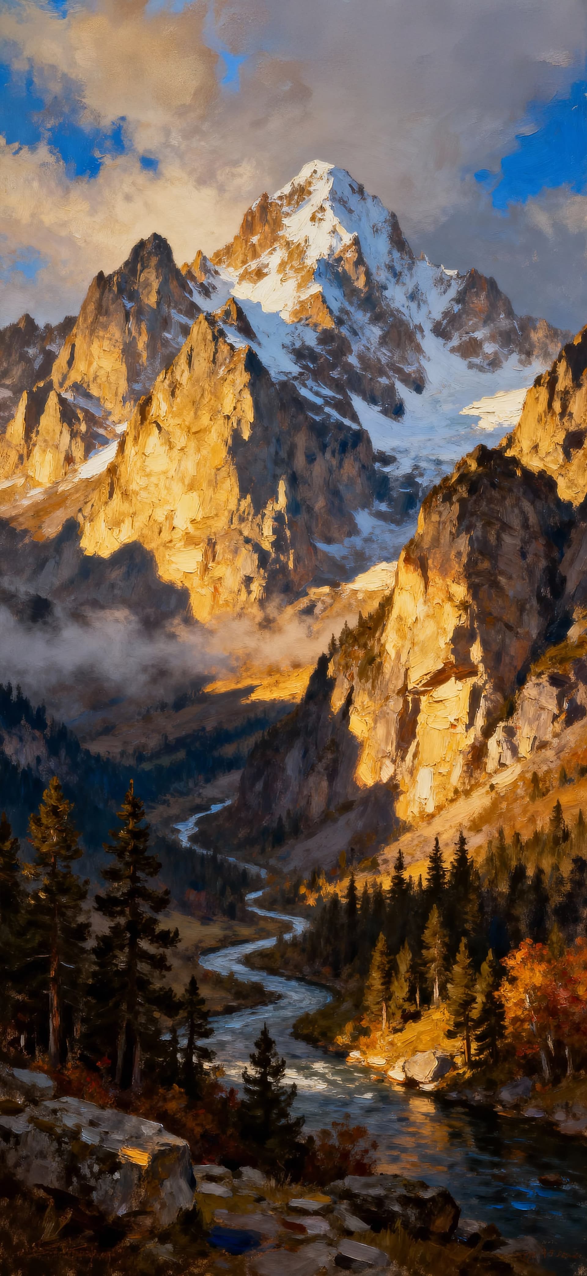 Golden Peak Valley 2 - free phone wallpaper