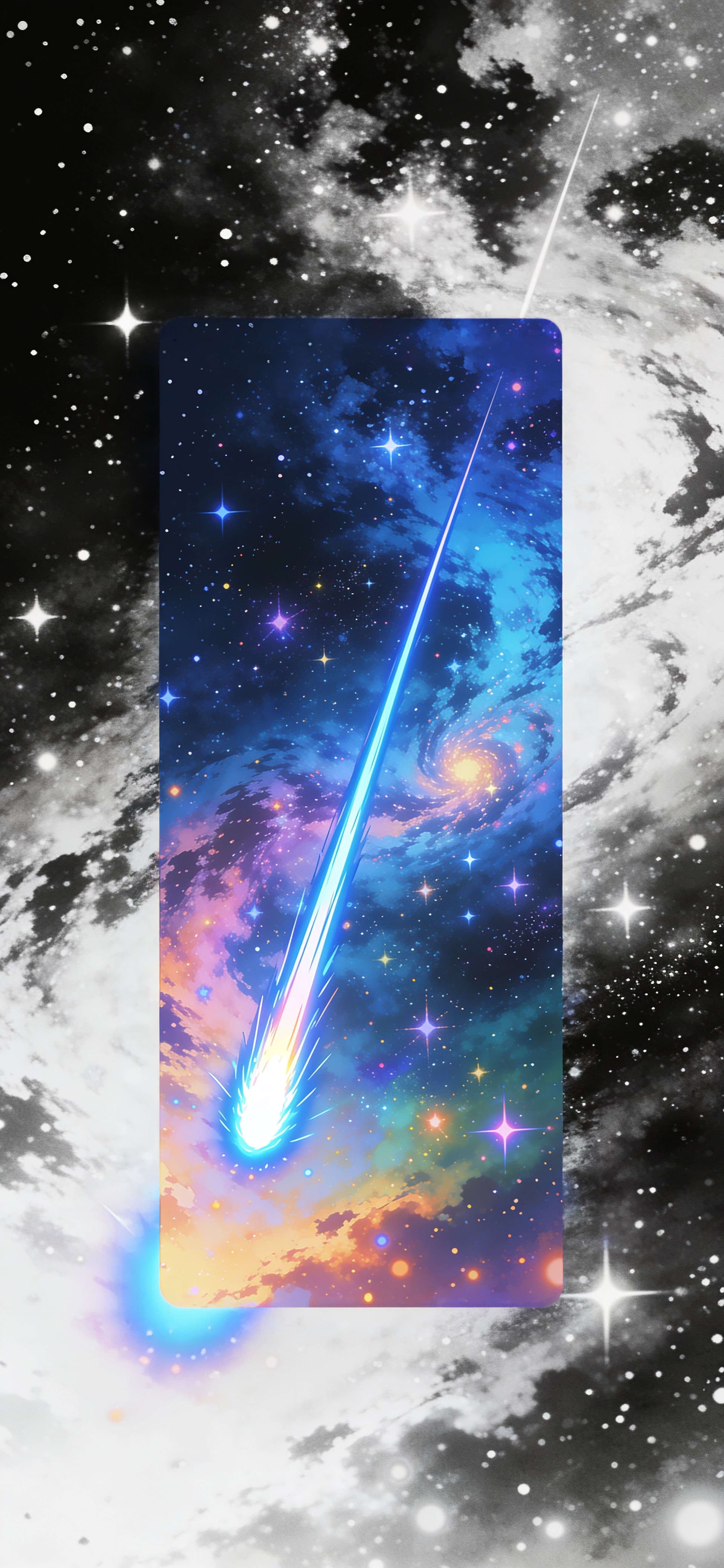 Cosmic Comet Fall - Pro phone wallpaper