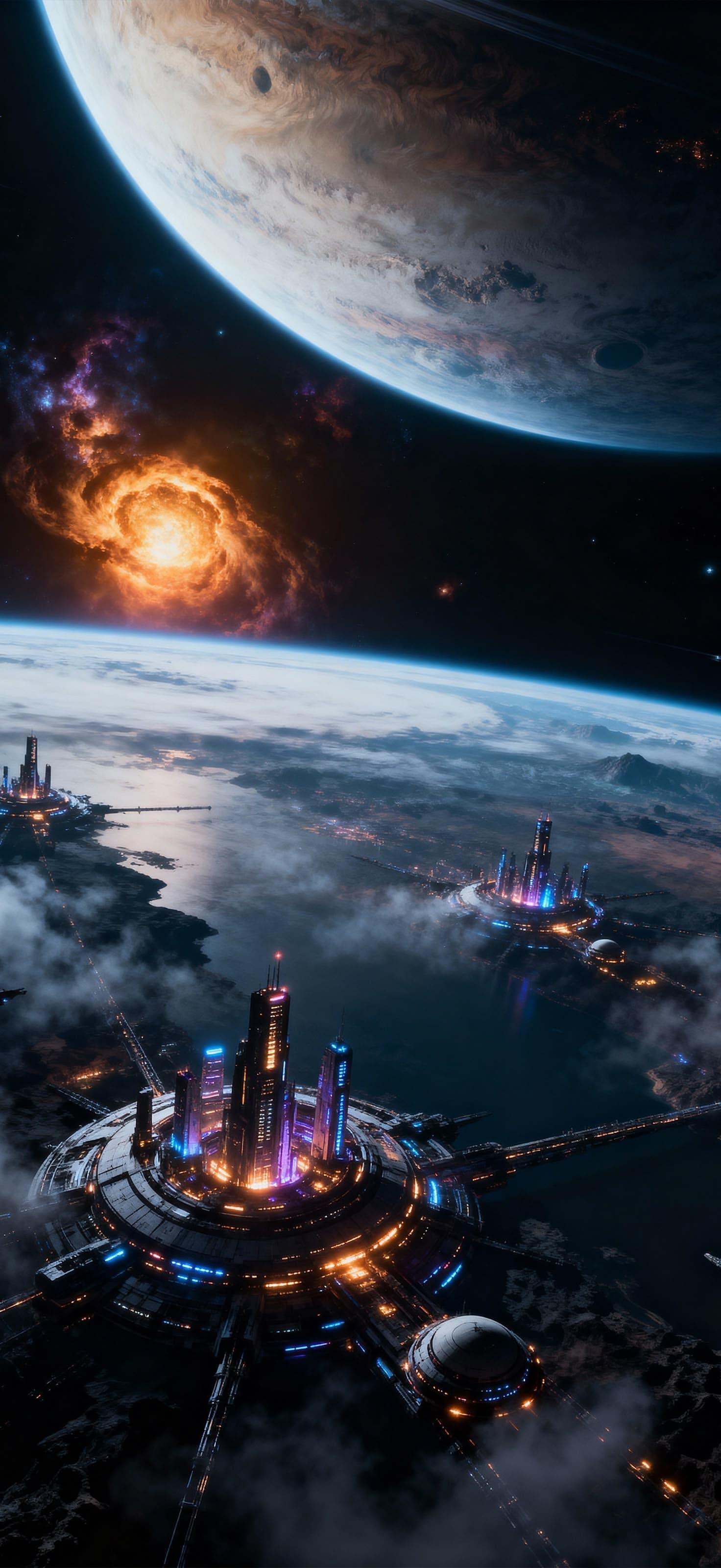 Cosmic Metropolis 1 - free phone wallpaper