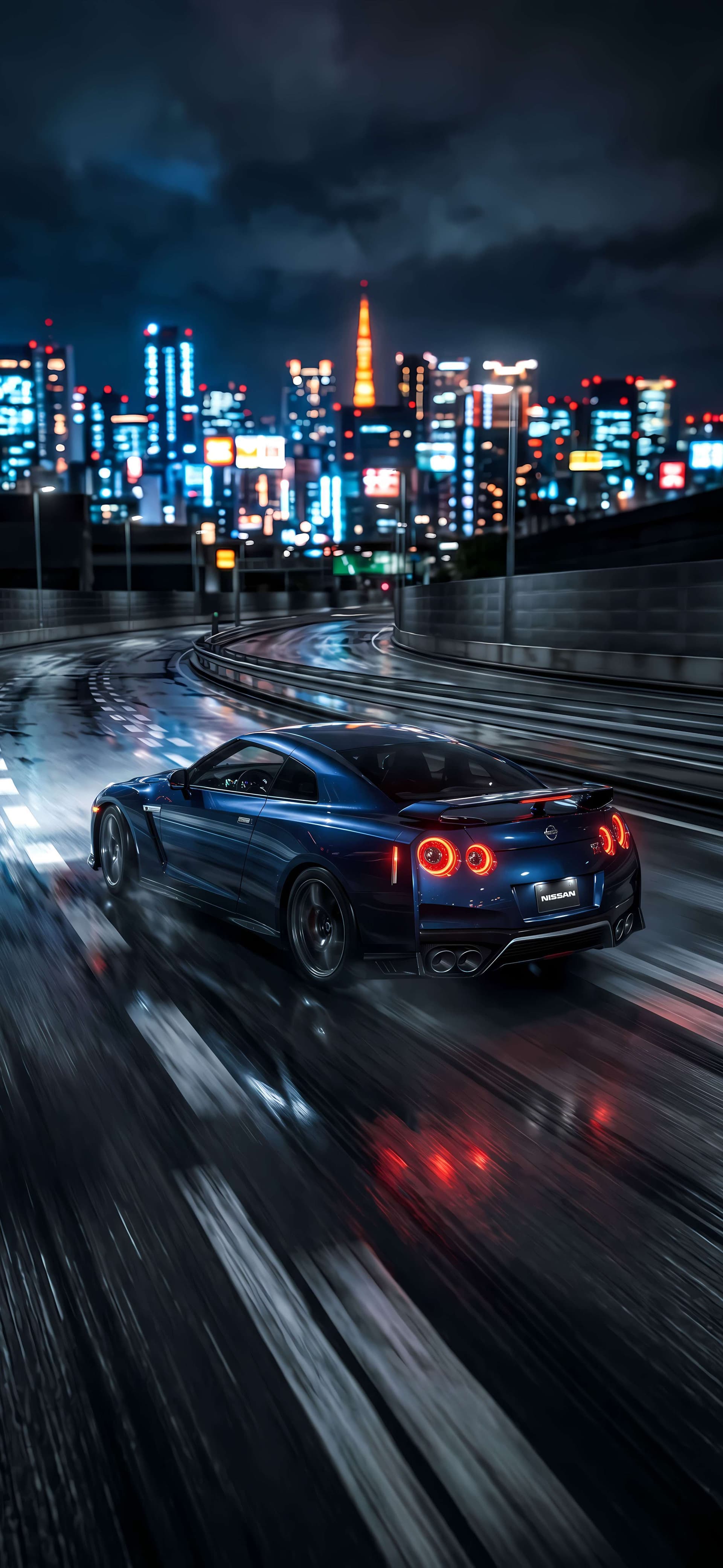 Neon City Drive - Pro phone wallpaper
