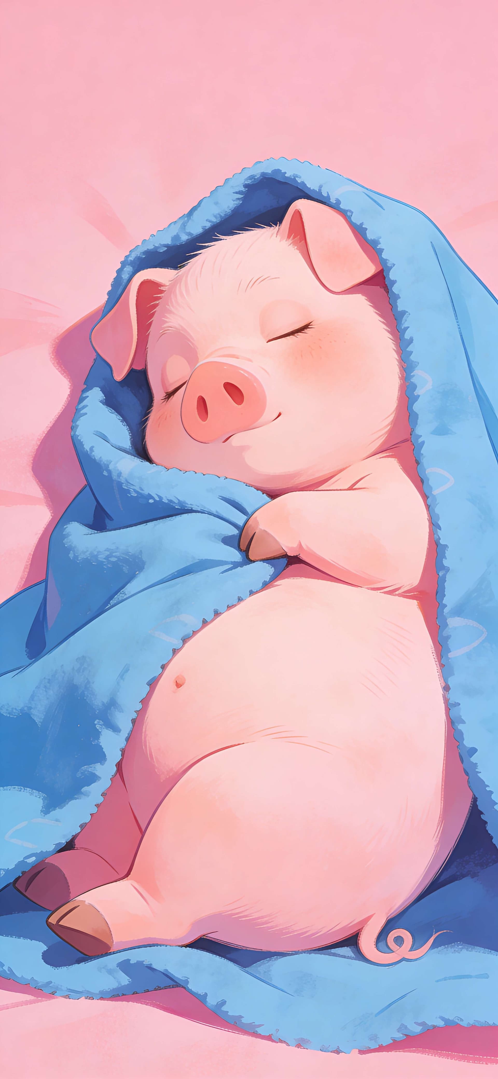Sleeping Baby Pig - free phone wallpaper