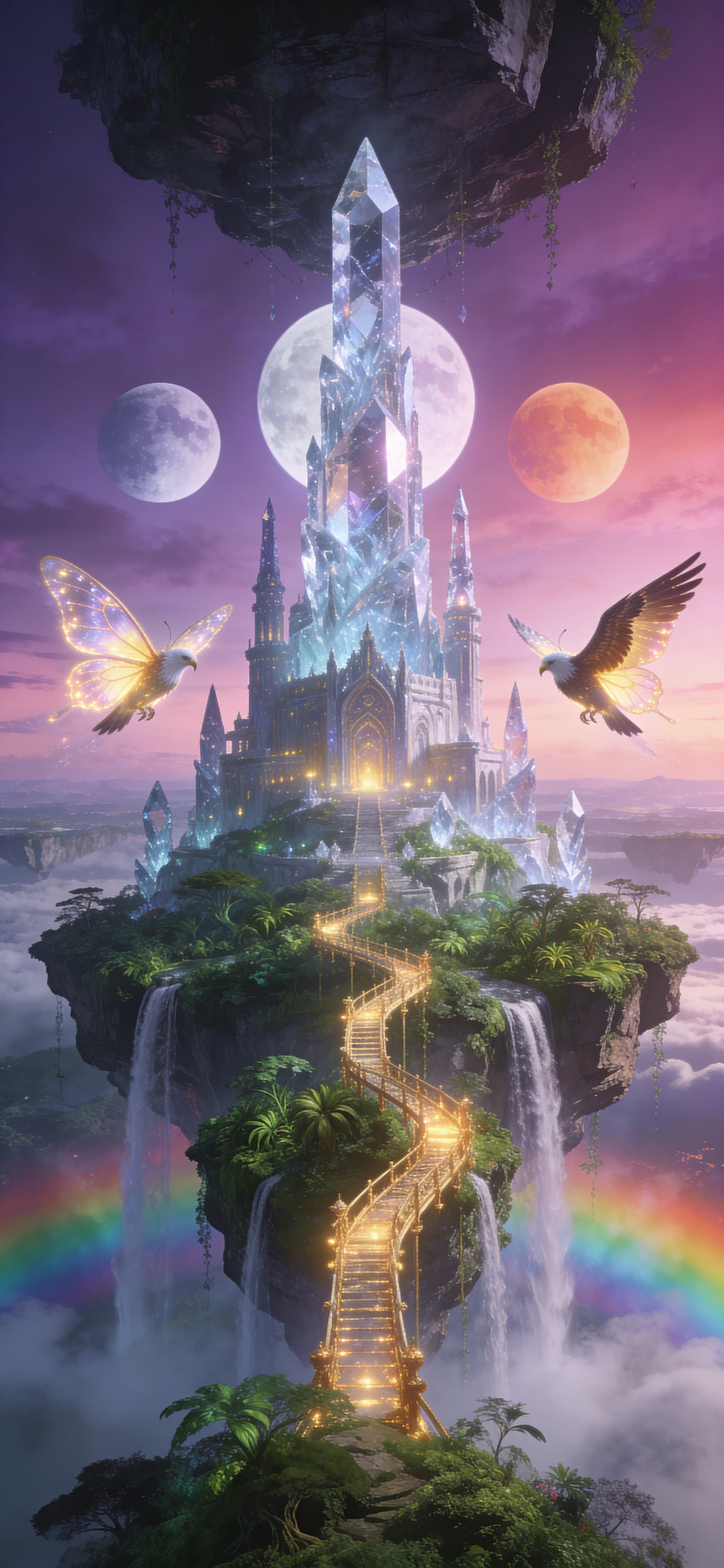 Floating Crystal Castle - free phone wallpaper