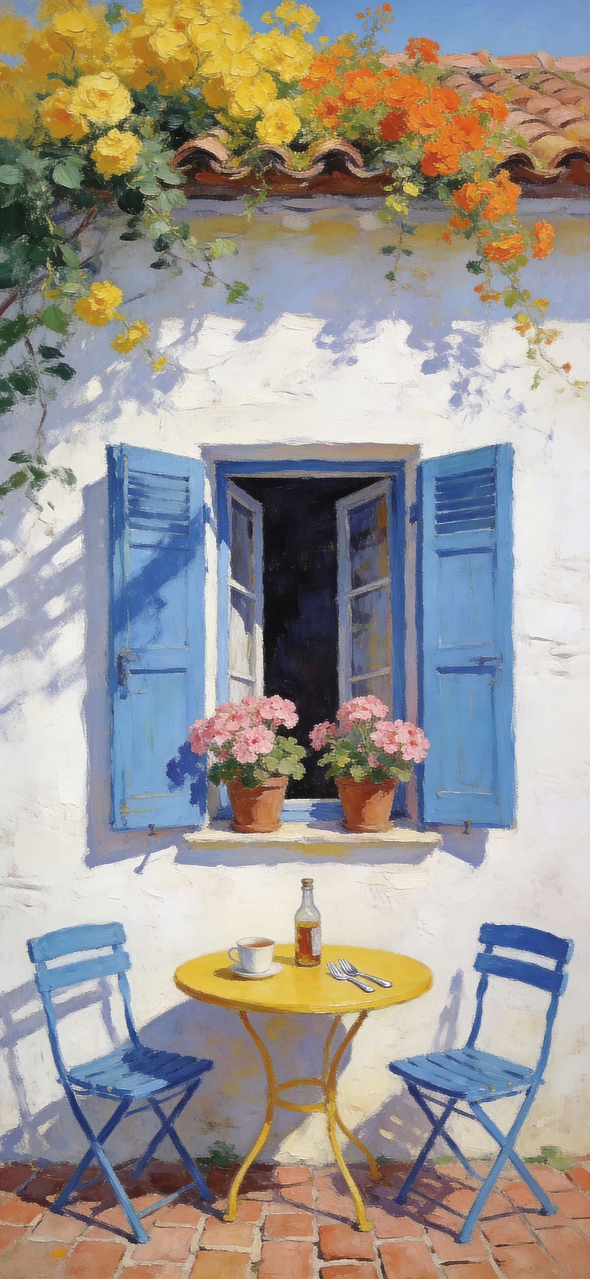 Mediterranean Window Scene - Pro phone wallpaper