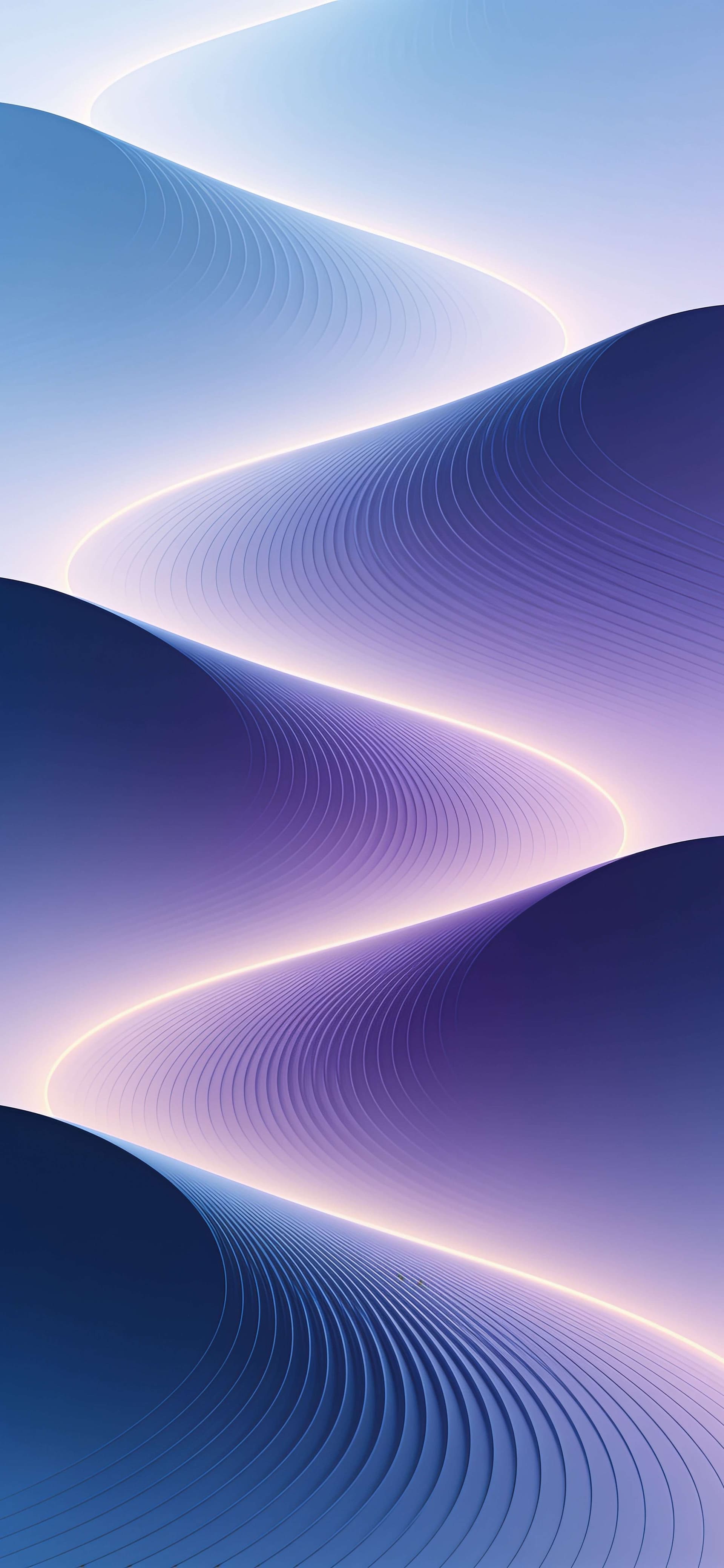Wavy Gradient Glow - Pro phone wallpaper