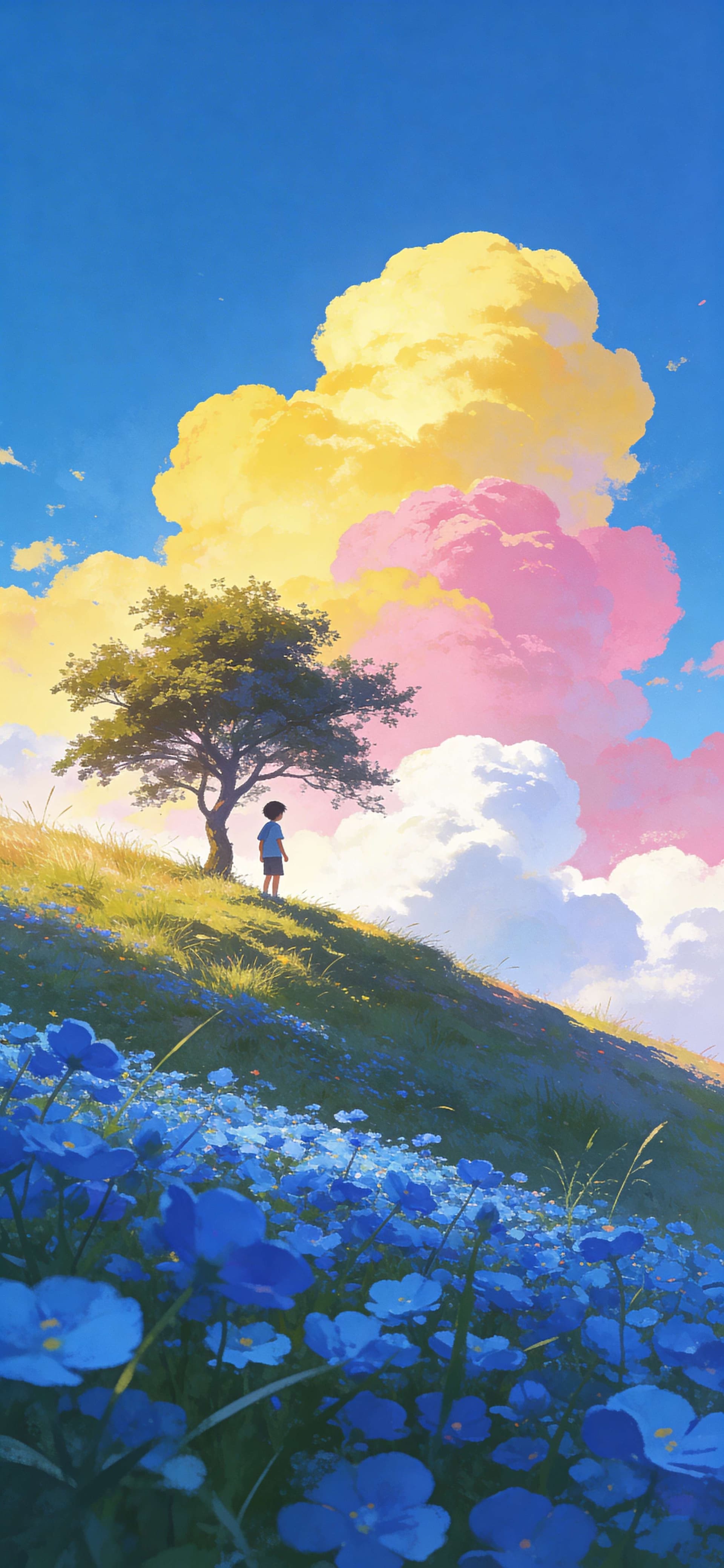 Pastel Meadow Dream - free phone wallpaper