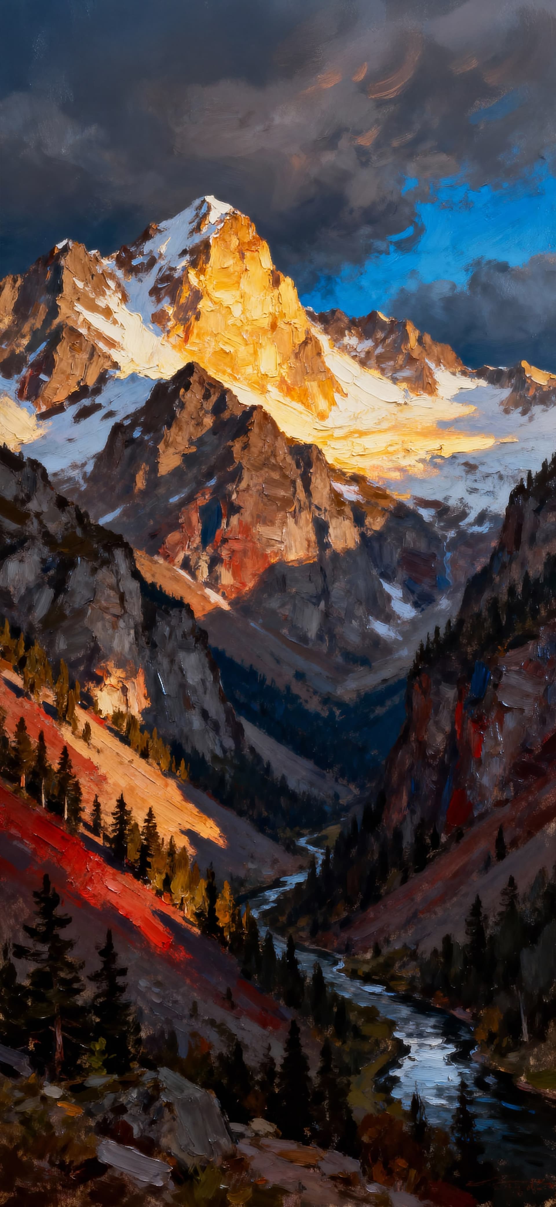 Golden Peak Valley 1 - free phone wallpaper