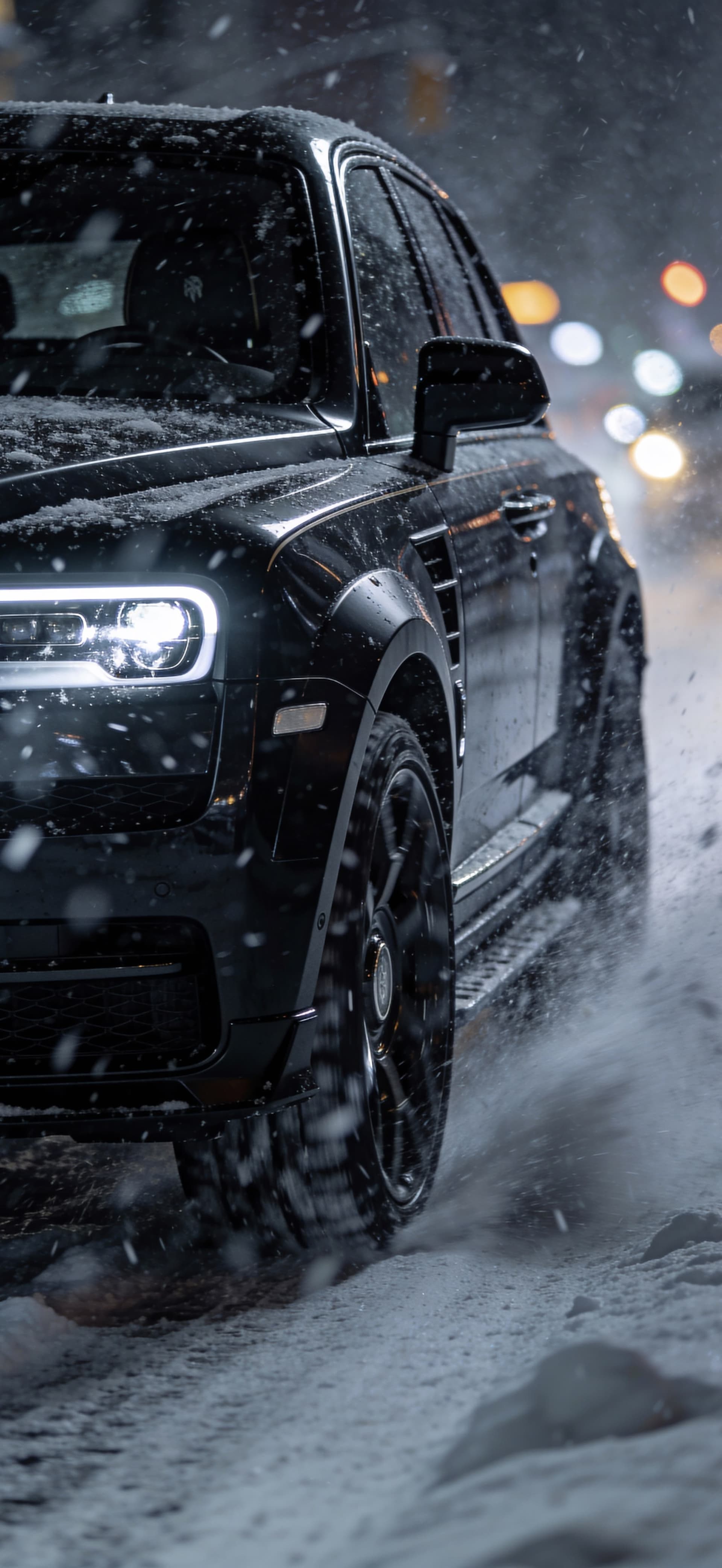 Snowy Black SUV - Pro phone wallpaper