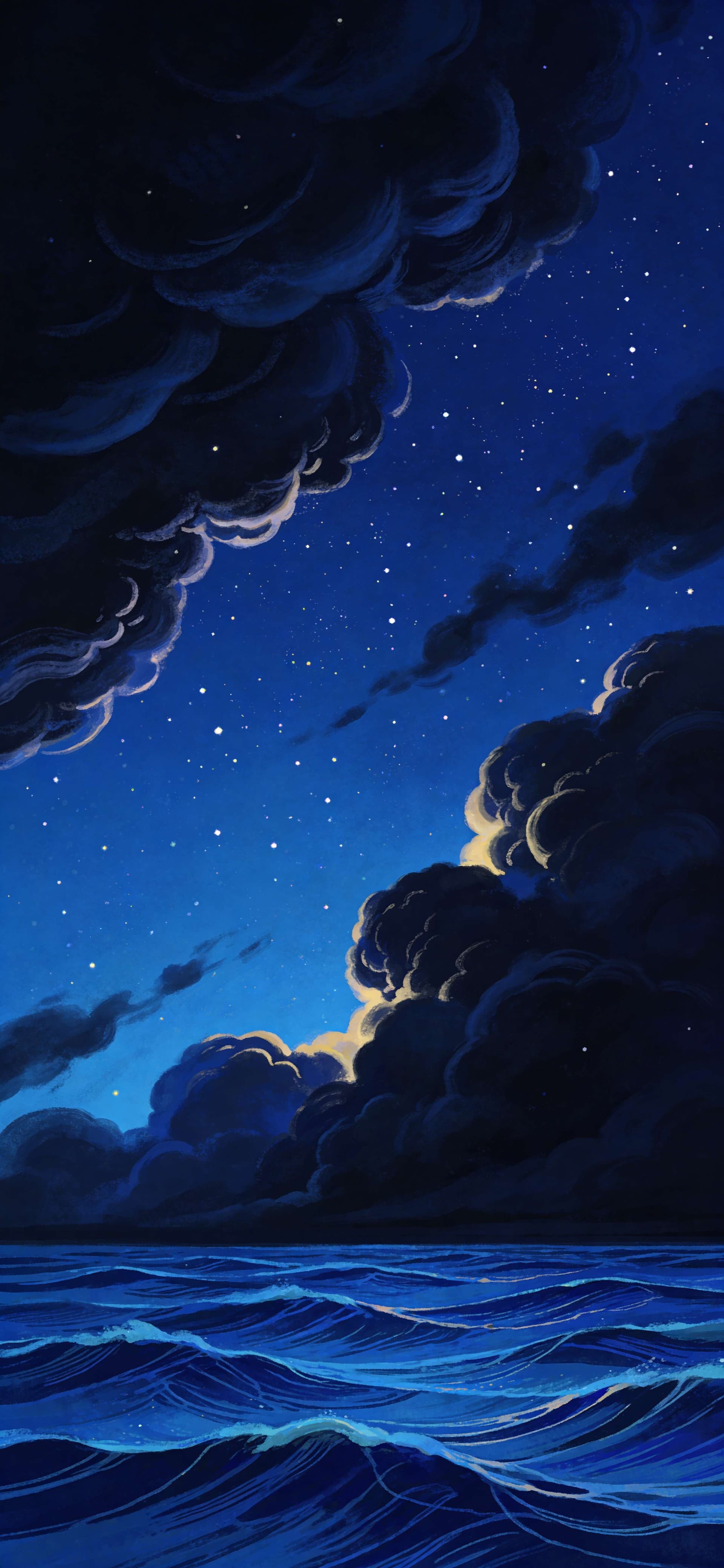 Stormy Ocean Night - Pro phone wallpaper