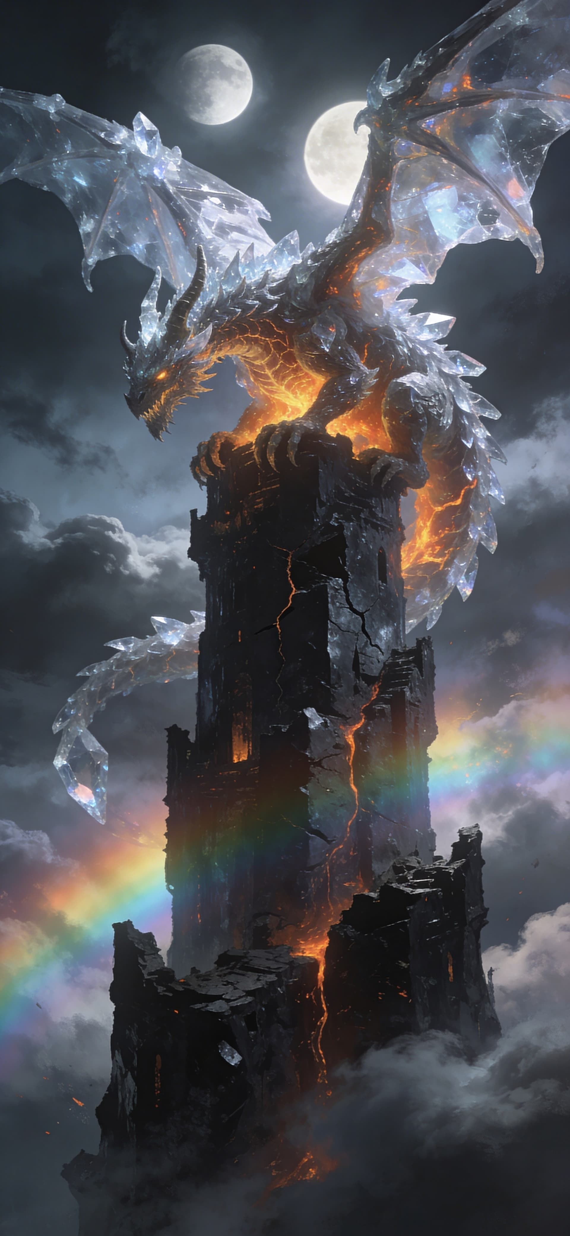 Crystal Dragon Tower - free phone wallpaper