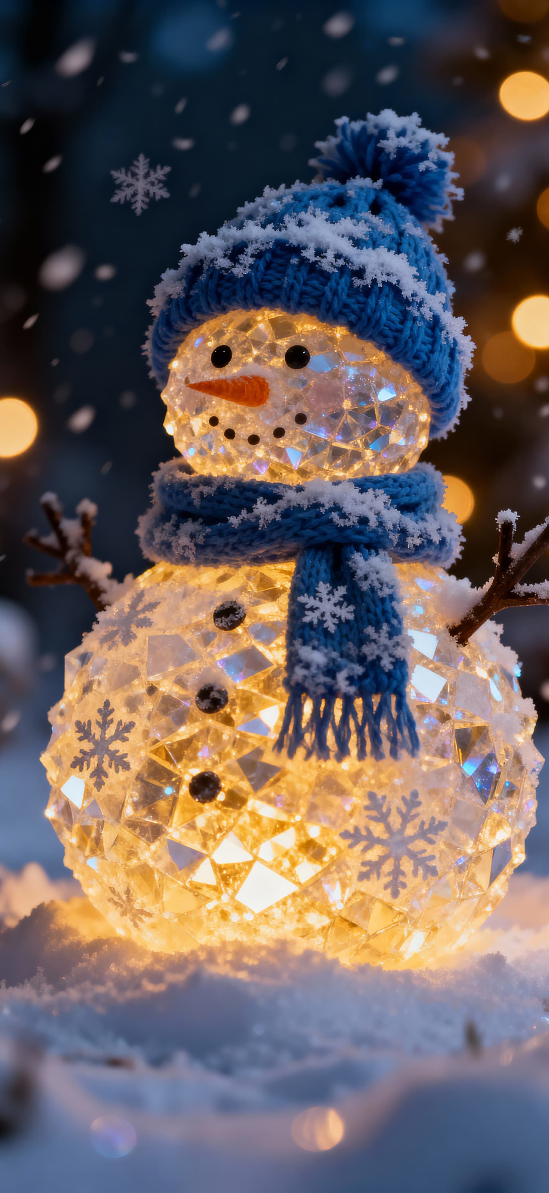 Glowing Snowman 1 - Pro phone wallpaper