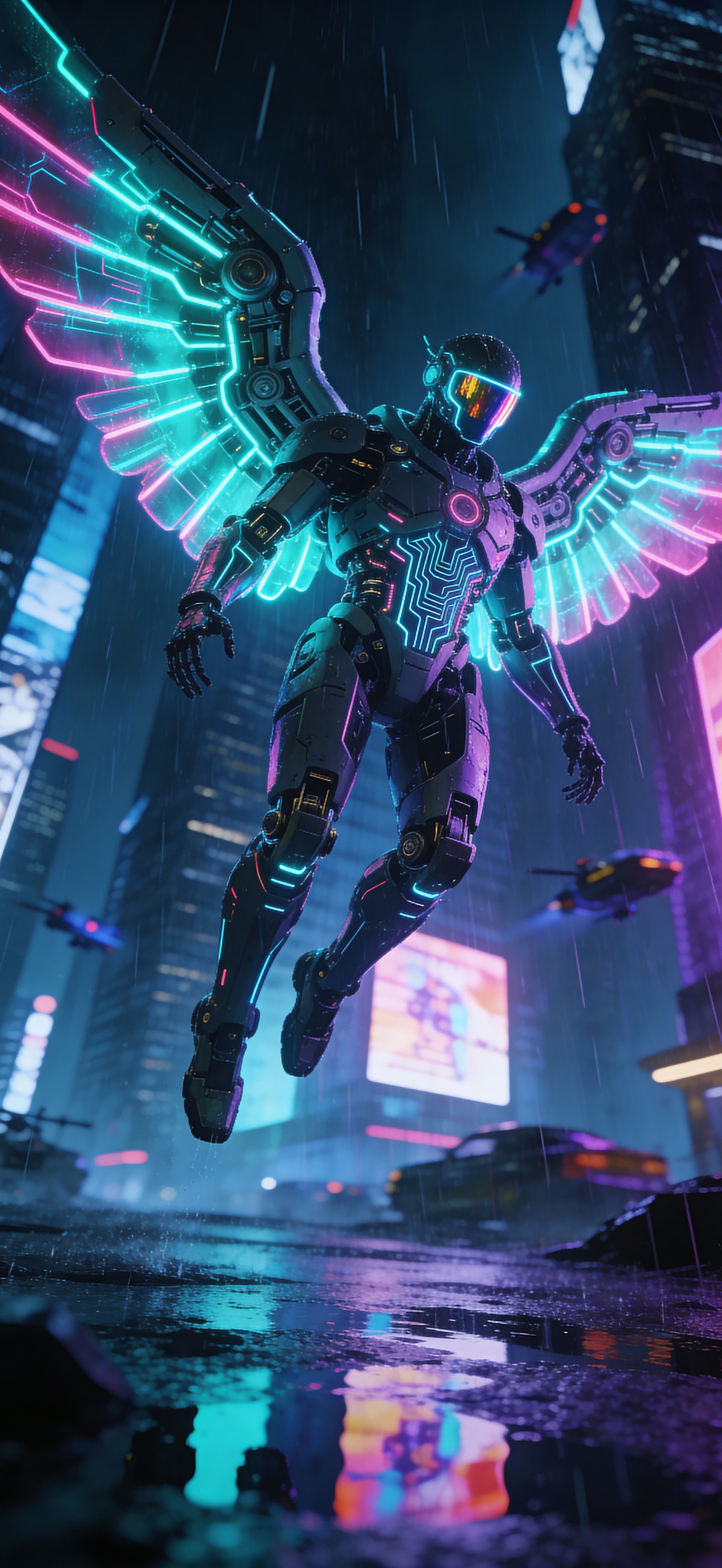 Cyber Angel 1 - free phone wallpaper